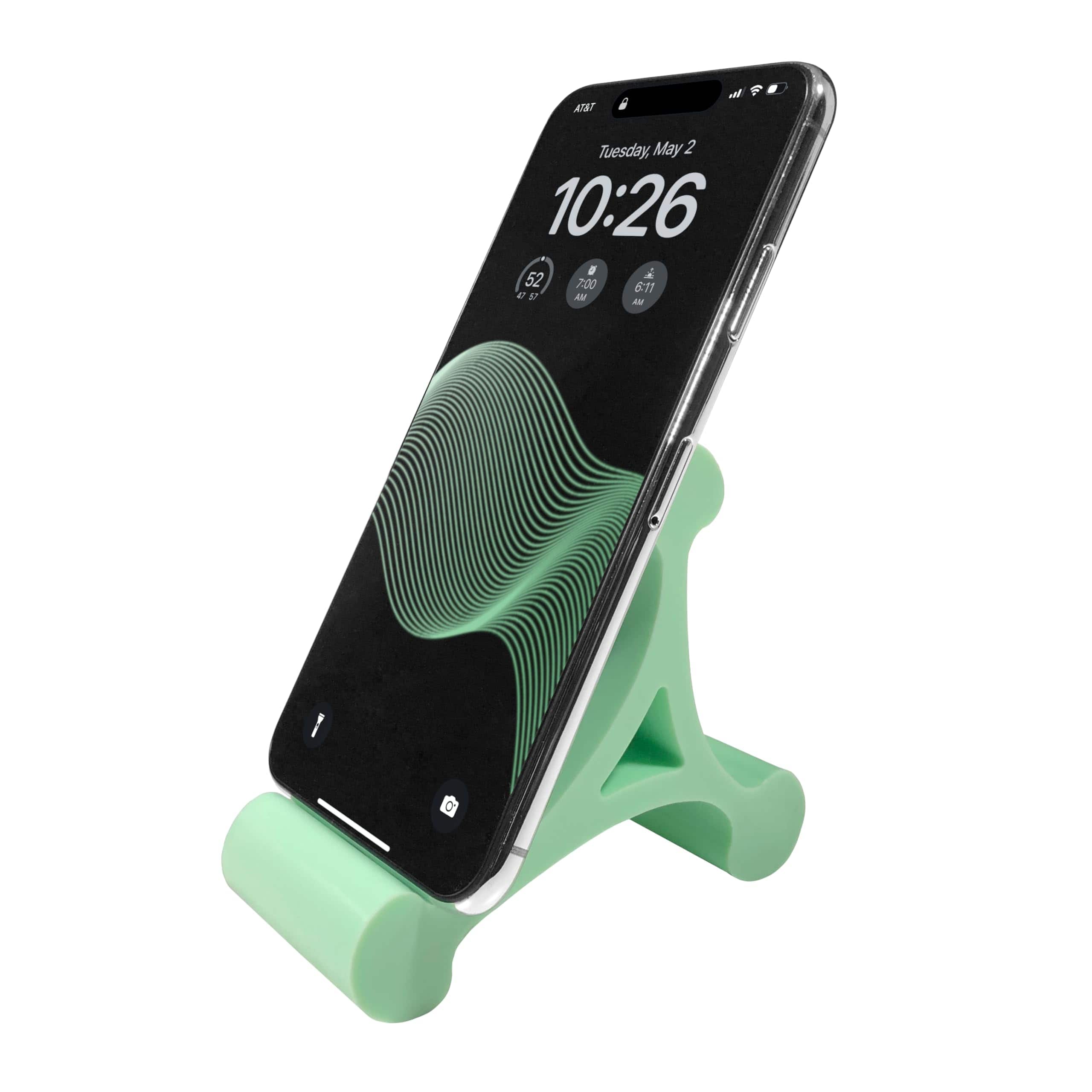 PO3TICJUNKI3 - Skalene Phone Stand - Silicone Rubber Adjustable Holder Prop Rest Desk Office Home Kitchen Accessory (mint - Mint Green
