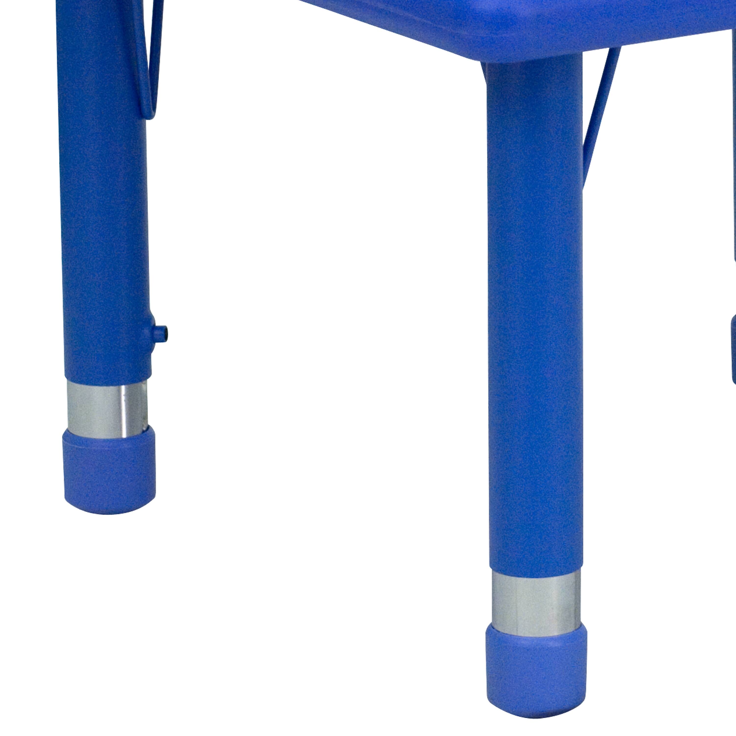 Alt View 9. Emma + Oliver - 24" Square Plastic Height Adjustable Activity Table - Blue.