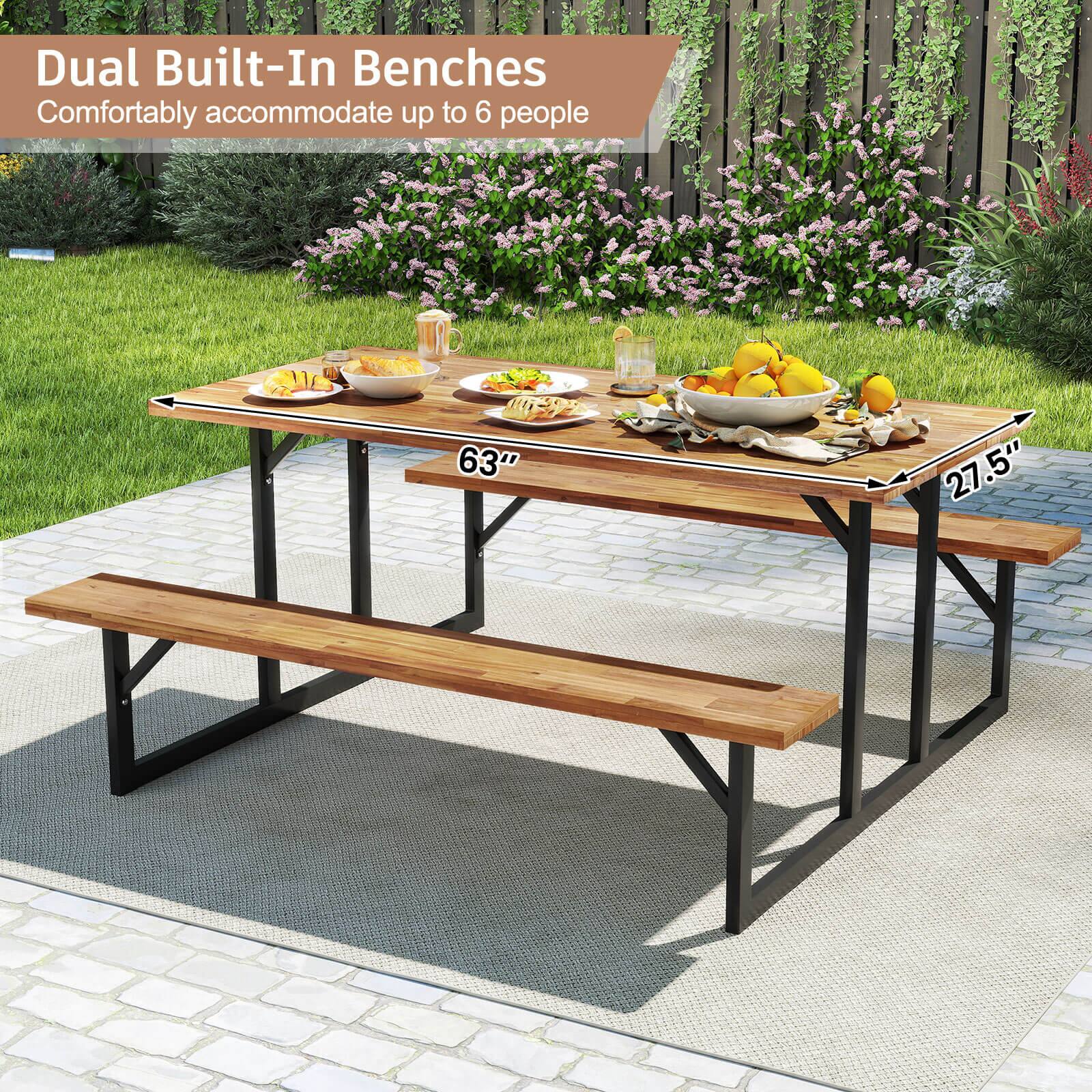 Dual Built-In Benches, 63", 27.5", Comfortably accommodate up to 6 people
