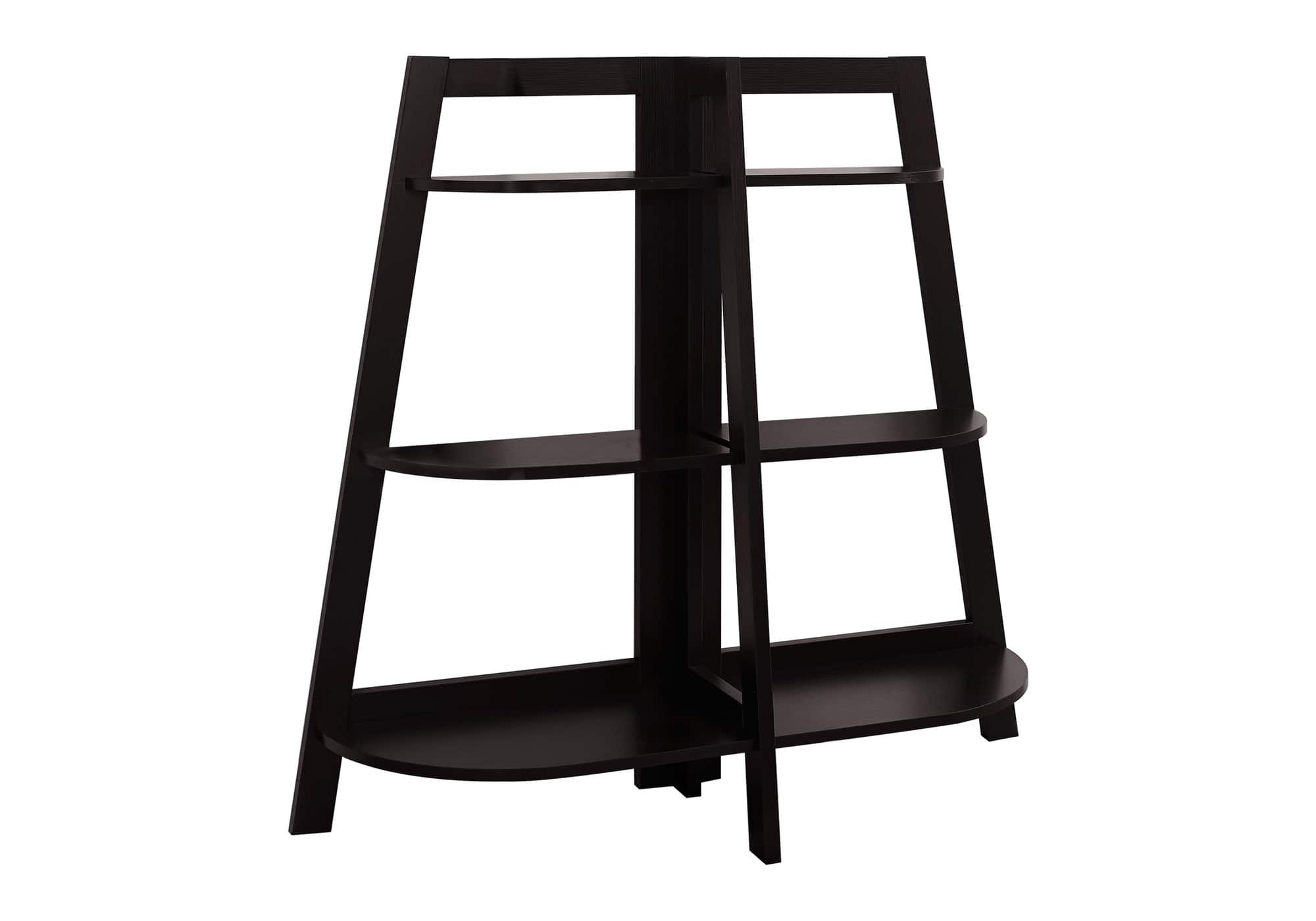 TinyHomie - Bookshelf Bookcase Etagere 3 Tier 48in H Brown Laminate - Espresso