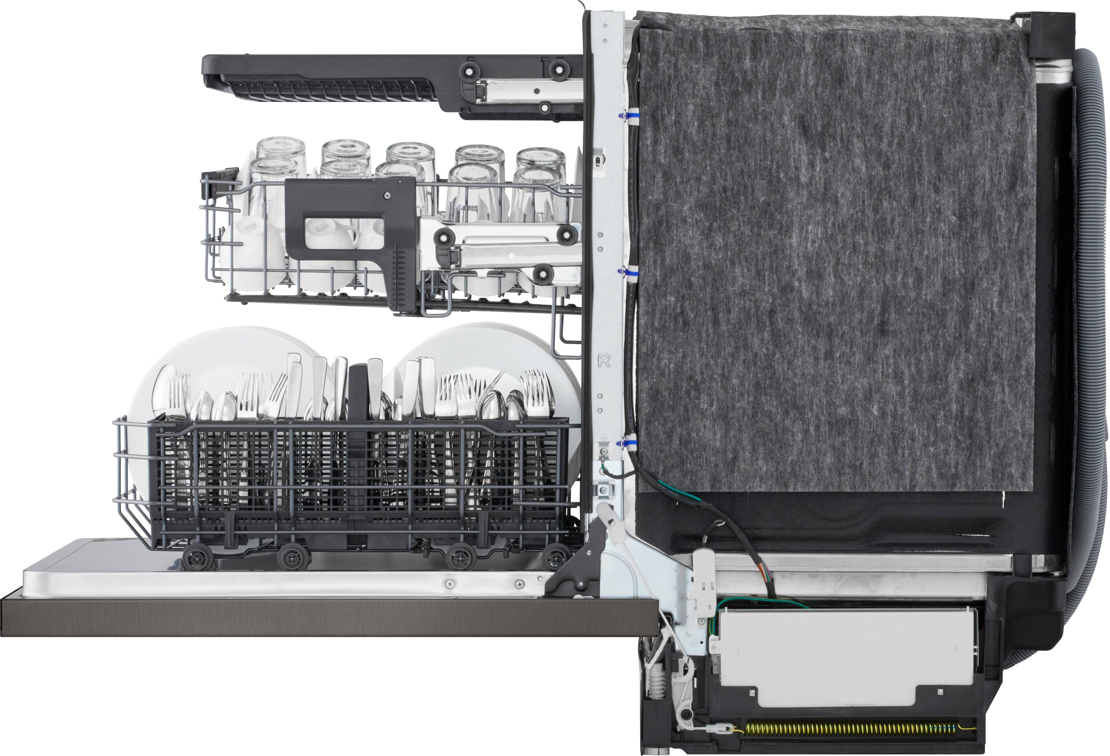 Alt View 21. LG - FlushFit 24" Top Control Smart Built-In Stainless Steel Tub Dishwasher with 3rd Rack, 1-Hour Wash & Dry Cycle and 46dBA - Black Stainless Steel.