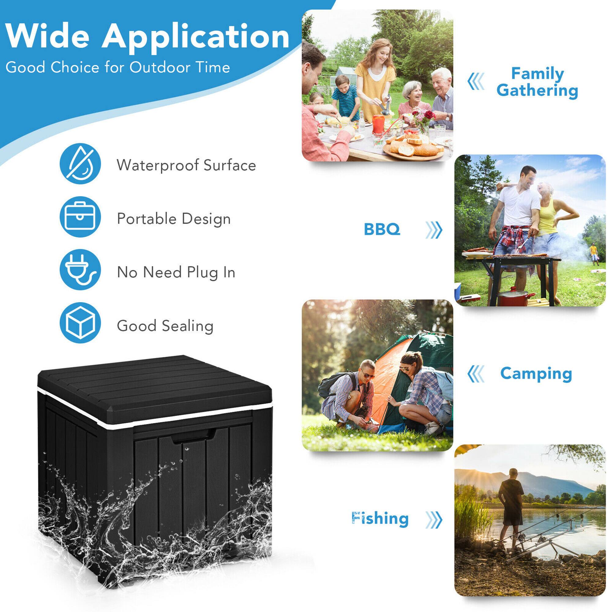 Wide Application  
Good Choice for Outdoor Time  

- Waterproof Surface  
- Portable Design  
- No Need Plug In  
- Good Sealing  

Family Gathering  
BBQ  
Camping  
Fishing