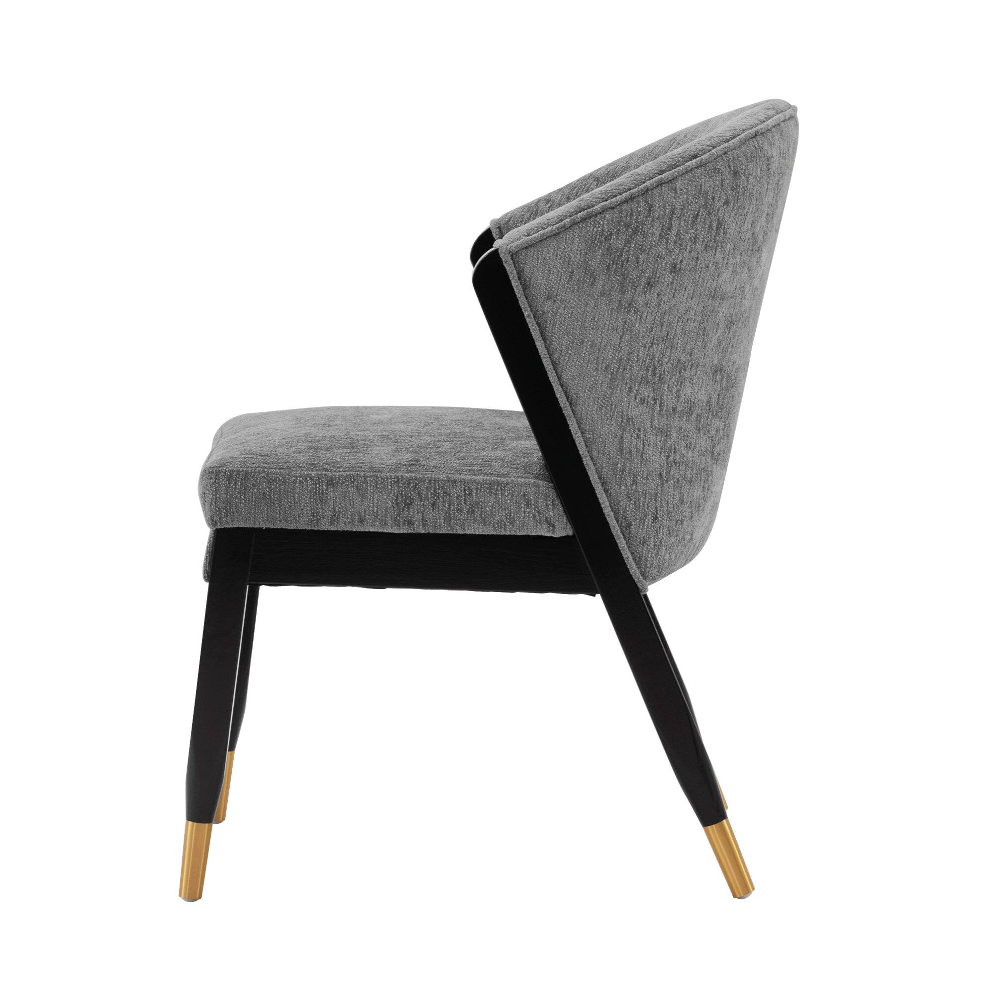 Alt View 2. Manhattan Comfort - Ola Modern Wood Chenille Dining Chair - Set of 2 - Gray.