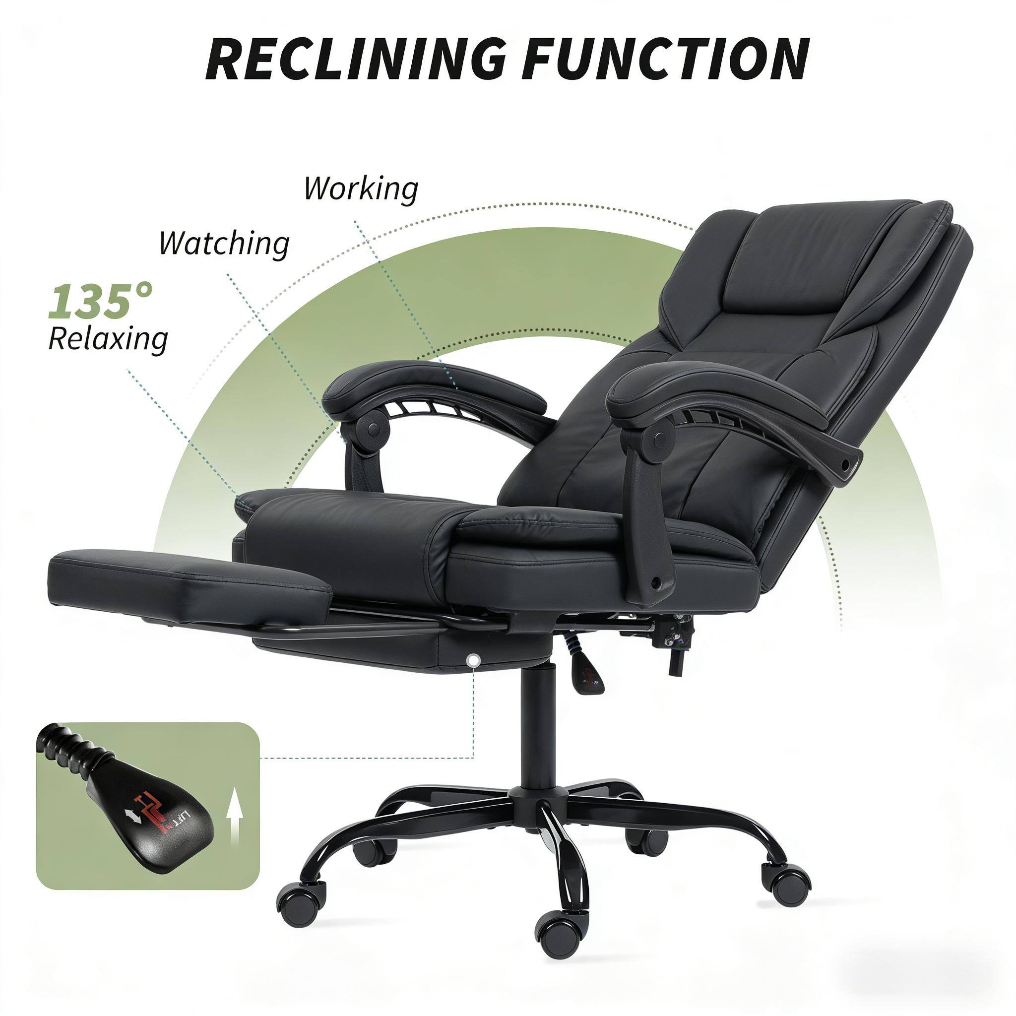 RECLINING FUNCTION

Working  
Watching  
135° Relaxing
