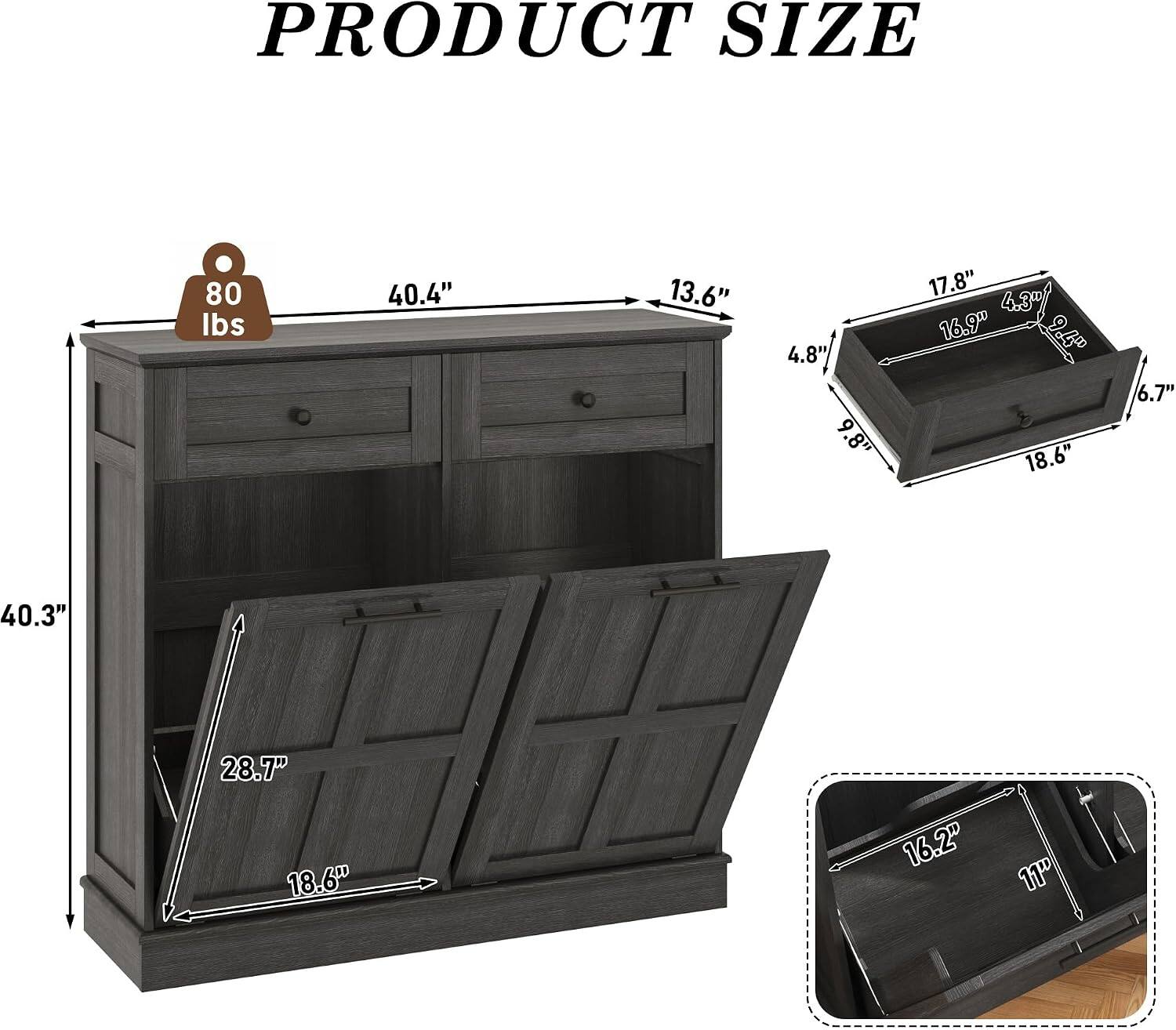 PRODUCT SIZE  
80 lbs  
40.4"  
13.6"  
4.8"  
9.8"  
17.8"  
16.9"  
4.3%  
9.4"  
18.6"  
6.7"  
40.3"  
28.7"  
18.6"  
16.2"  
11"