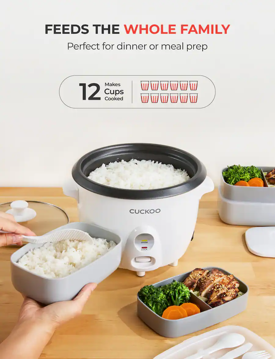 Cuckoo One Touch Rice Small Rice Cooker & Warmer with Steamer Tray ...