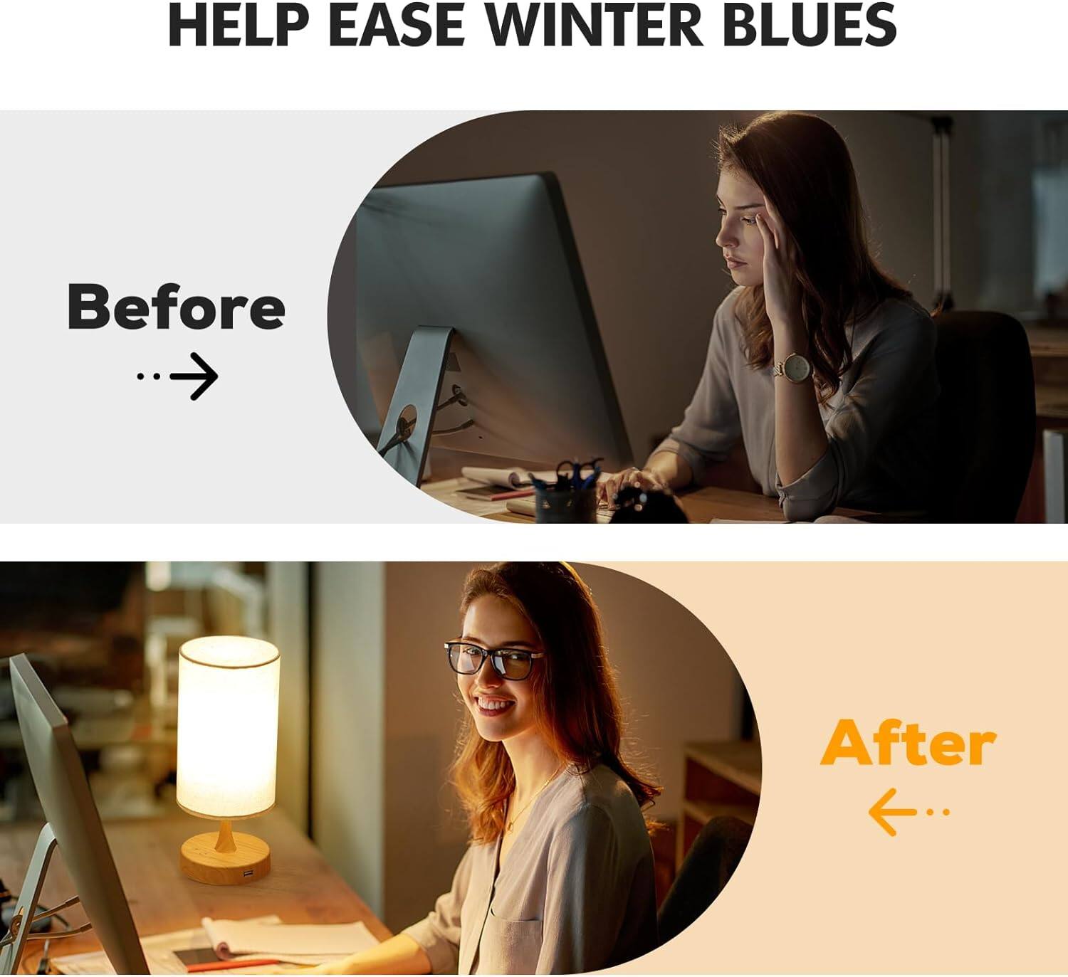 HELP EASE WINTER BLUES

Before ... →

After ← ...