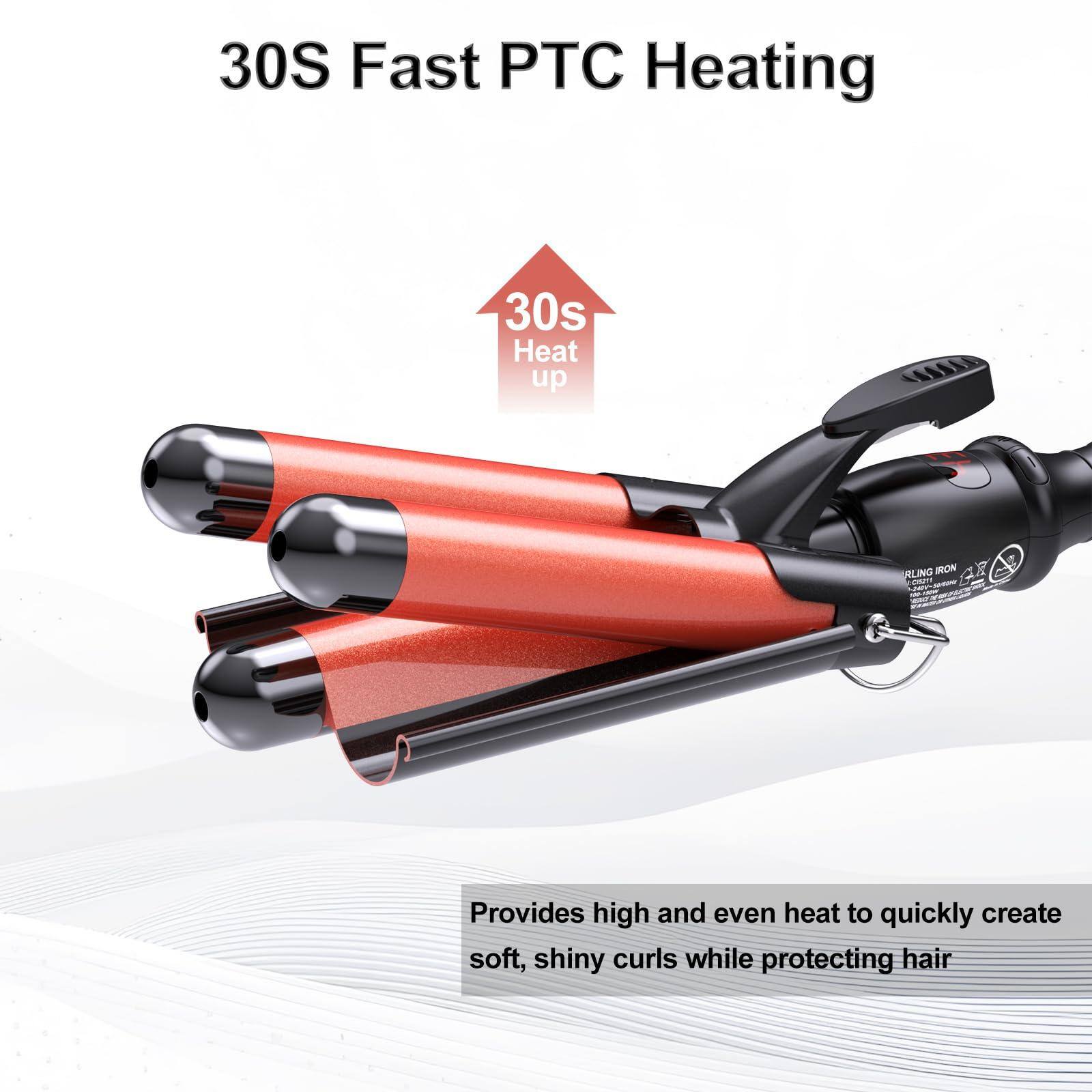 30S Fast PTC Heating

30s Heat up

Provides high and even heat to quickly create soft, shiny curls while protecting hair
