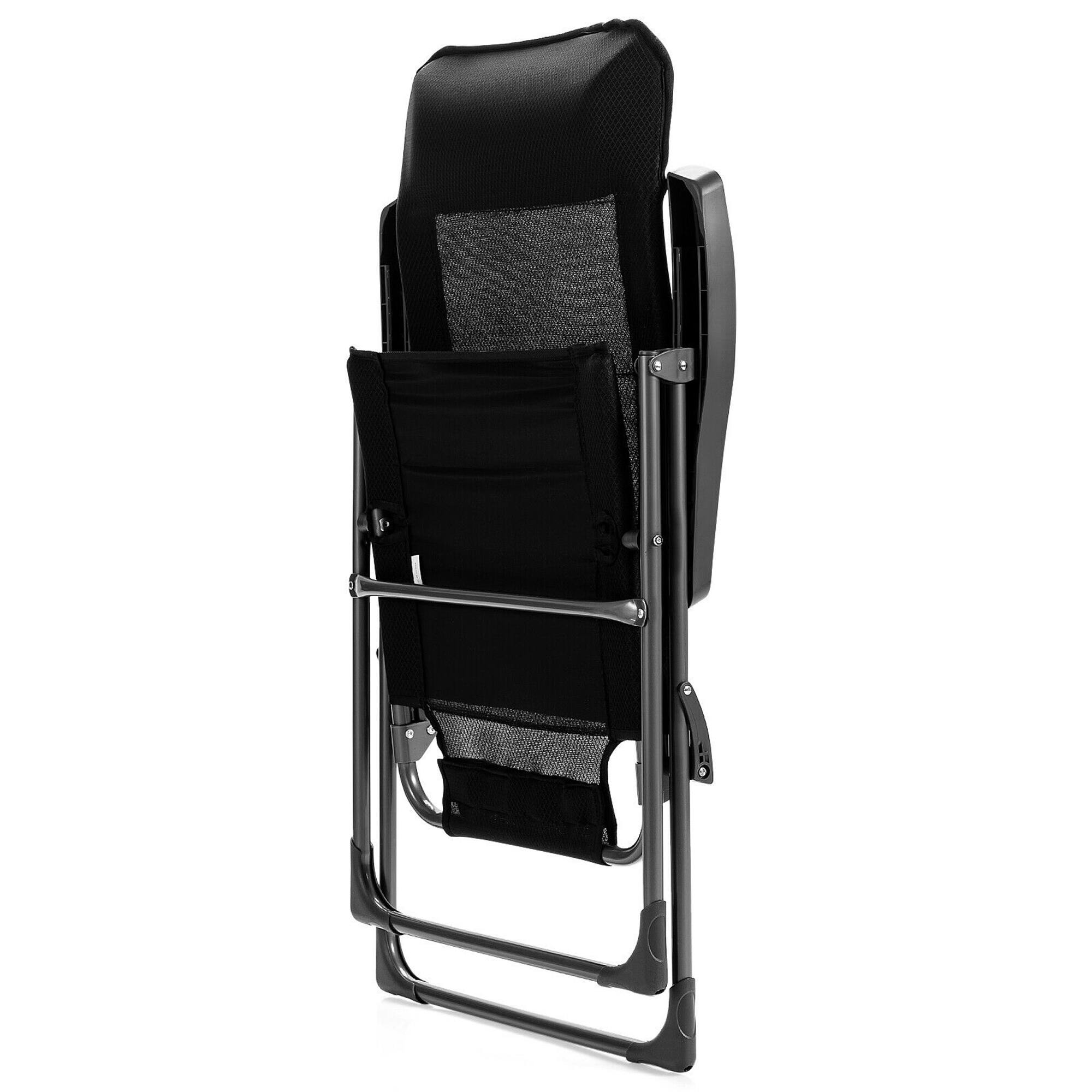 Alt View 9. Gymax - Gymax 4PCS Patio Folding Dining Chairs Portable Camping Headrest Adjust Black - Black.