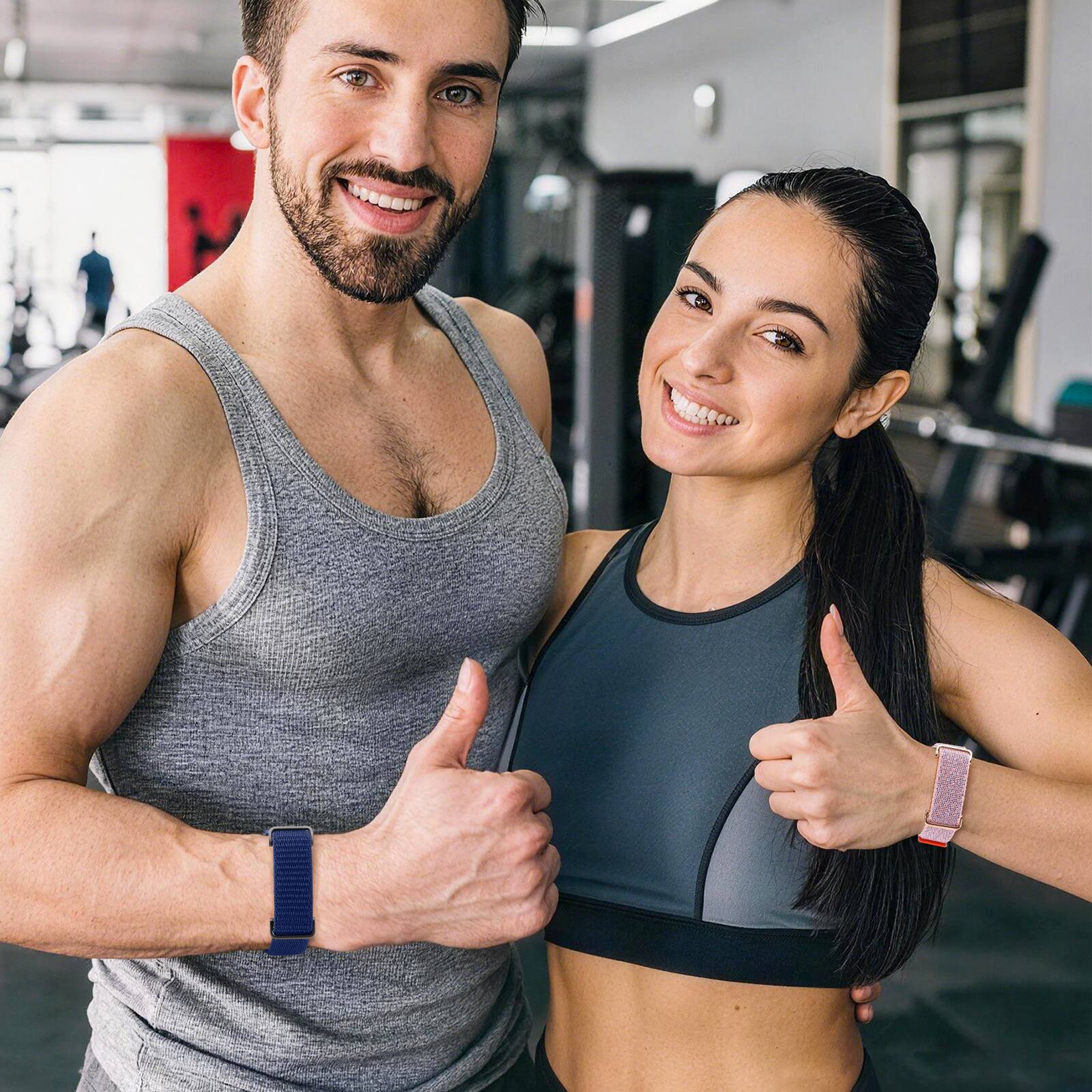 Alt View 4. Fintie - Nylon Loop Band for Google Fitbit Air, Sport Wrist Strap Secure Closure Adjustable Hook-and-Loop Breathable Durable - Navy.