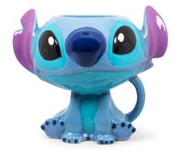 Silver Buffalo - Disney Lilo & Stitch 3D Ceramic Coffee Mug | Holds 15 Ounces - Blue