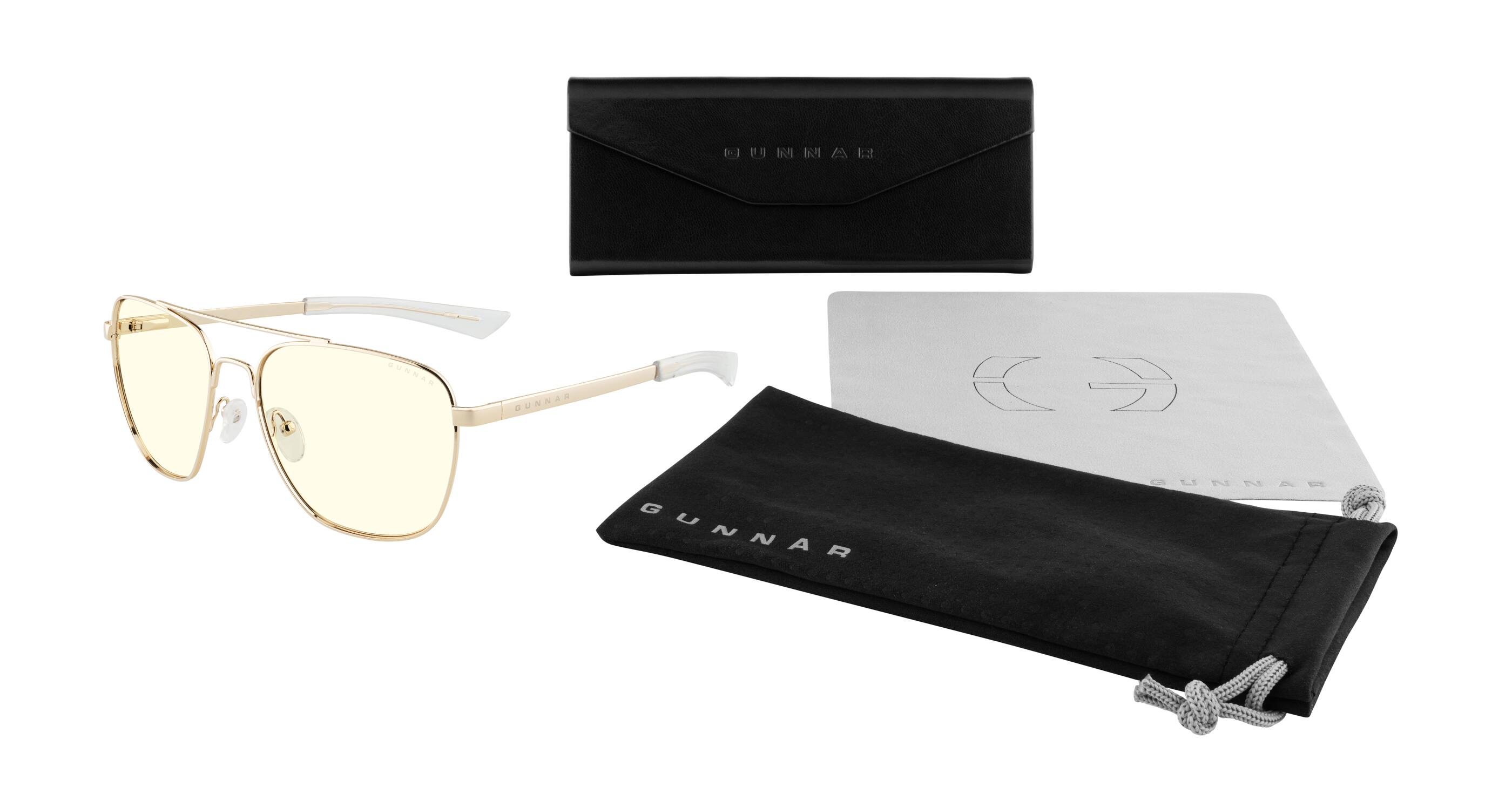 GUNNAR - Mustang Computer Glasses with Blue Light Reduction, Clear Lenses - Gold