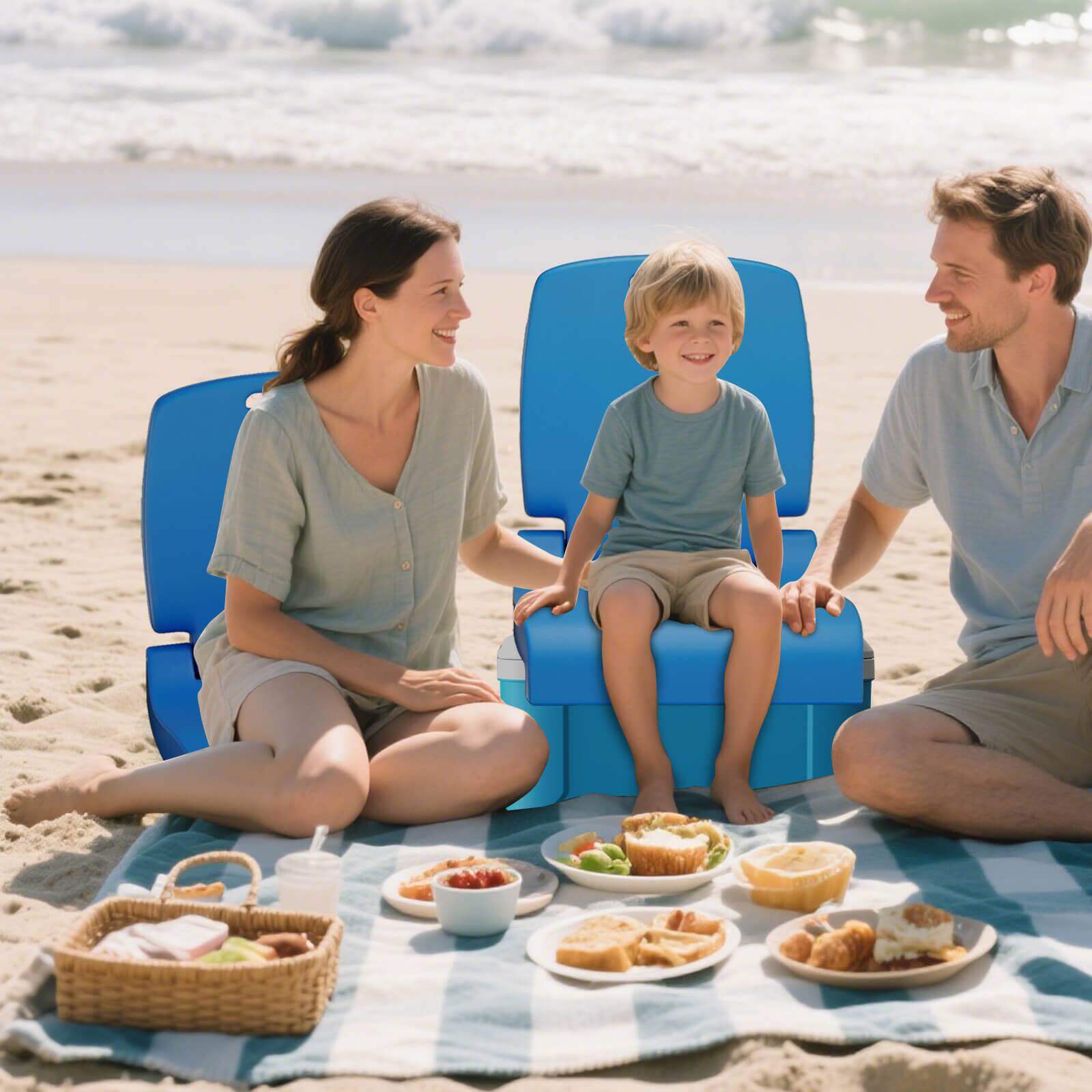 Alt View 3. Costway - Costway Poolside Chair for Edge of Pool with Back Support & Handles Portable Picnic Chair - Blue.