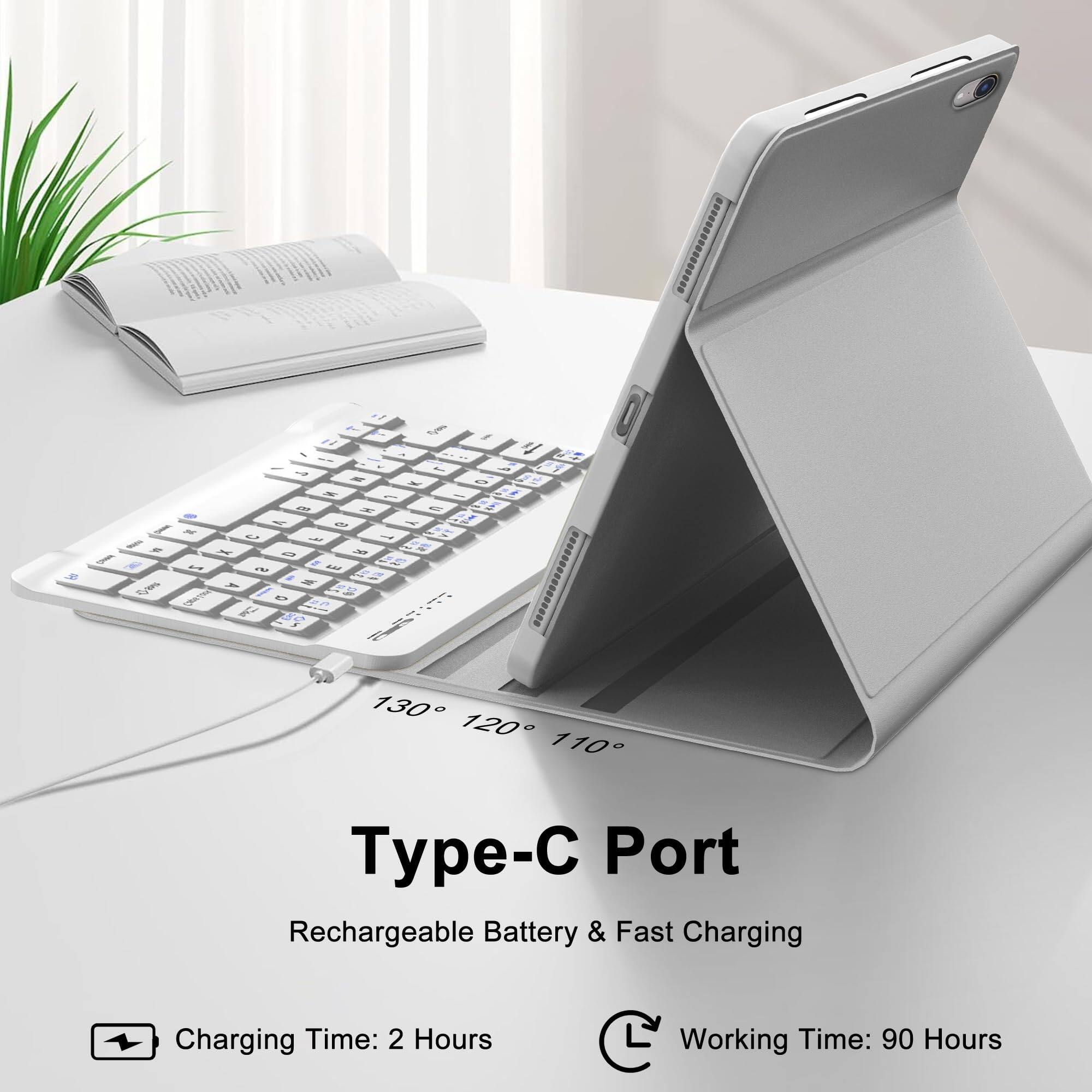 Type-C Port  
Rechargeable Battery & Fast Charging  

Charging Time: 2 Hours  
Working Time: 90 Hours