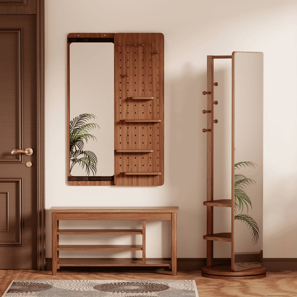 Alt View 2. Kadyn - 47.6"x15.7" Wall-Mounted Full Length Mirror with Shelf & Hook, Multifunctional Decor for Bedroom/Living Room/Entrance.