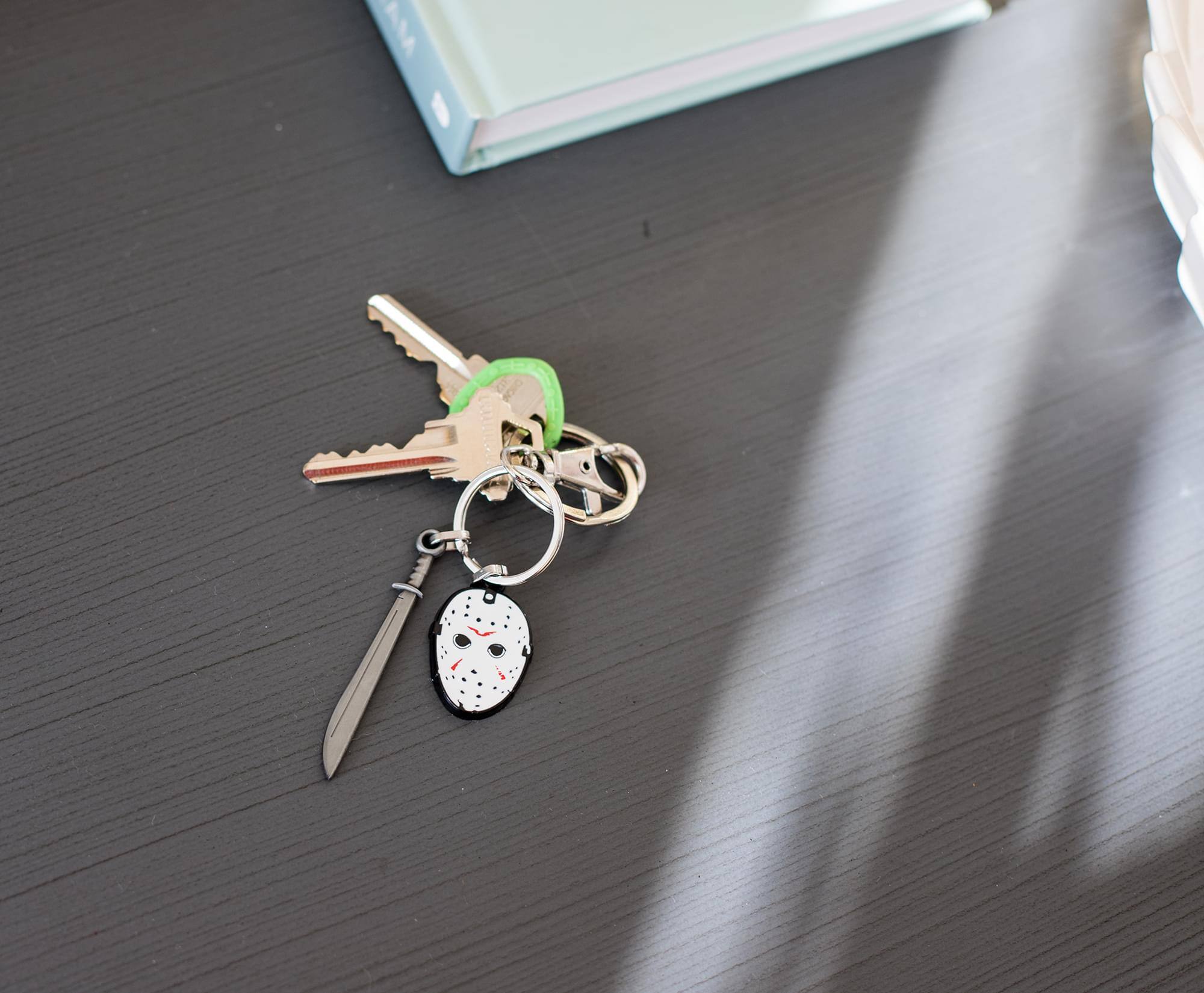 Alt View 2. SalesOne LLC - Friday The 13th Mask & Machete Sword Heavy Duty Metal Car & Backpack Keychain - Silver.