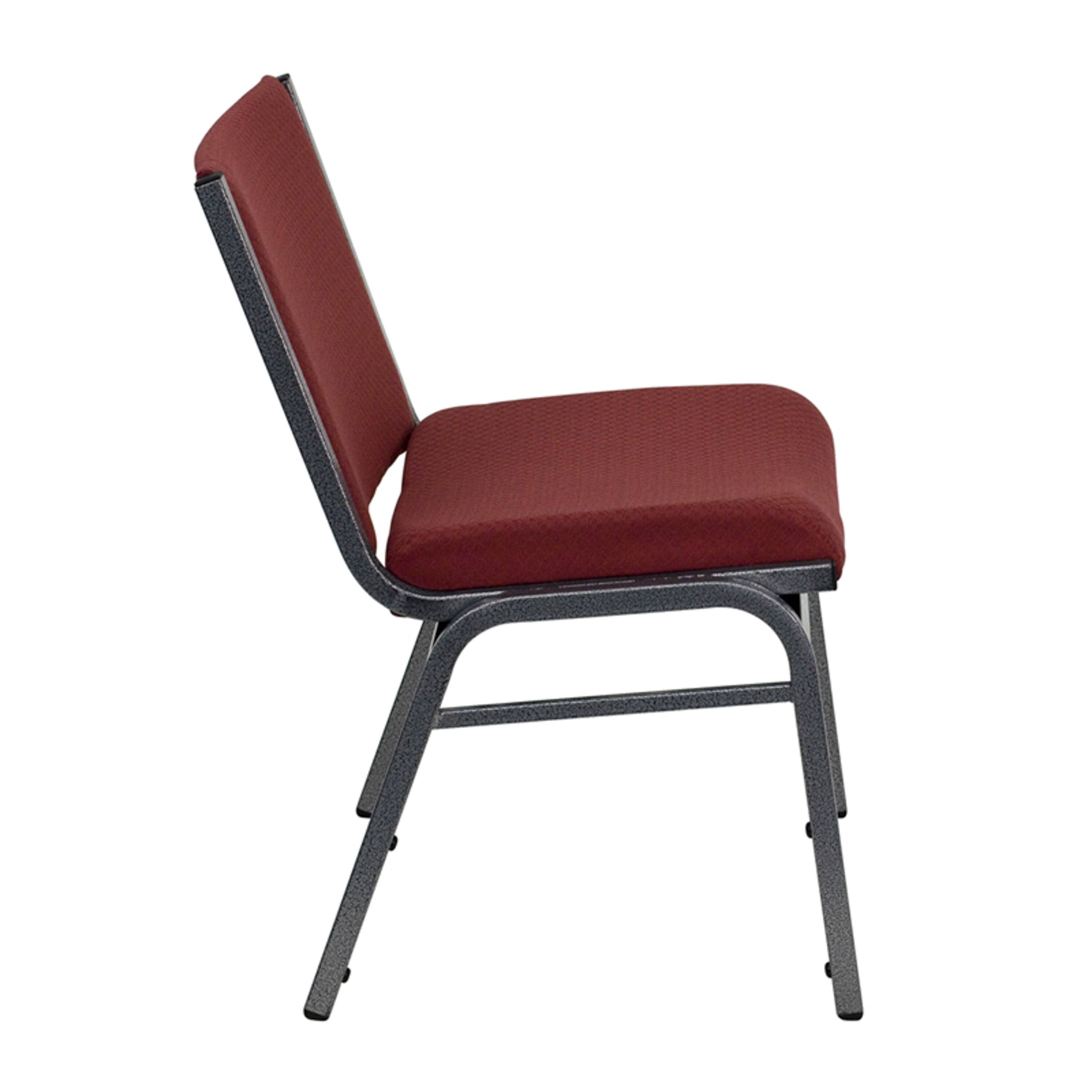 Alt View 5. Emma + Oliver - 1000 lb. Big & Tall Fabric Stack Chair - Burgundy.