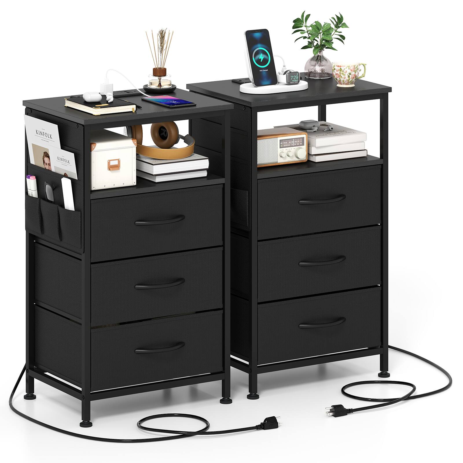 Black 3 Drawers