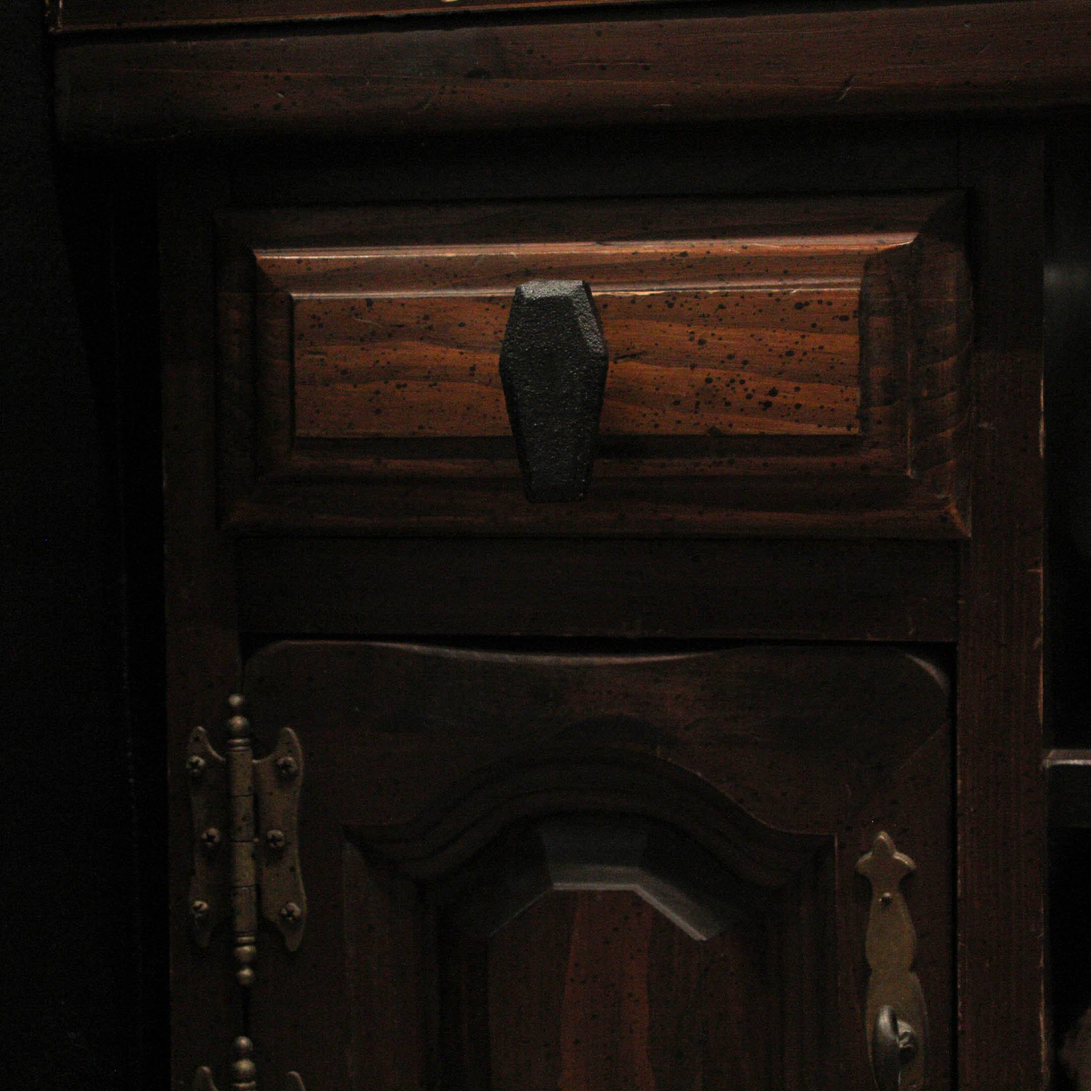 Alt View 3. Zeckos - Set of 6 Gothic Black Coffin Pulls - 2.5" x 1.5" - Cabinet Decor - Black.