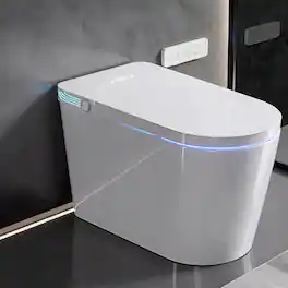 TOTTE - Touchless Smart Toilet with Auto Lid & Auto Flush, Adjustable Bidet Wash, Heated Seat, Warm-Air Dryer, Emergency Flush - White