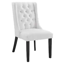 Baronet Button Tufted Fabric Dining Chair by Modway - White