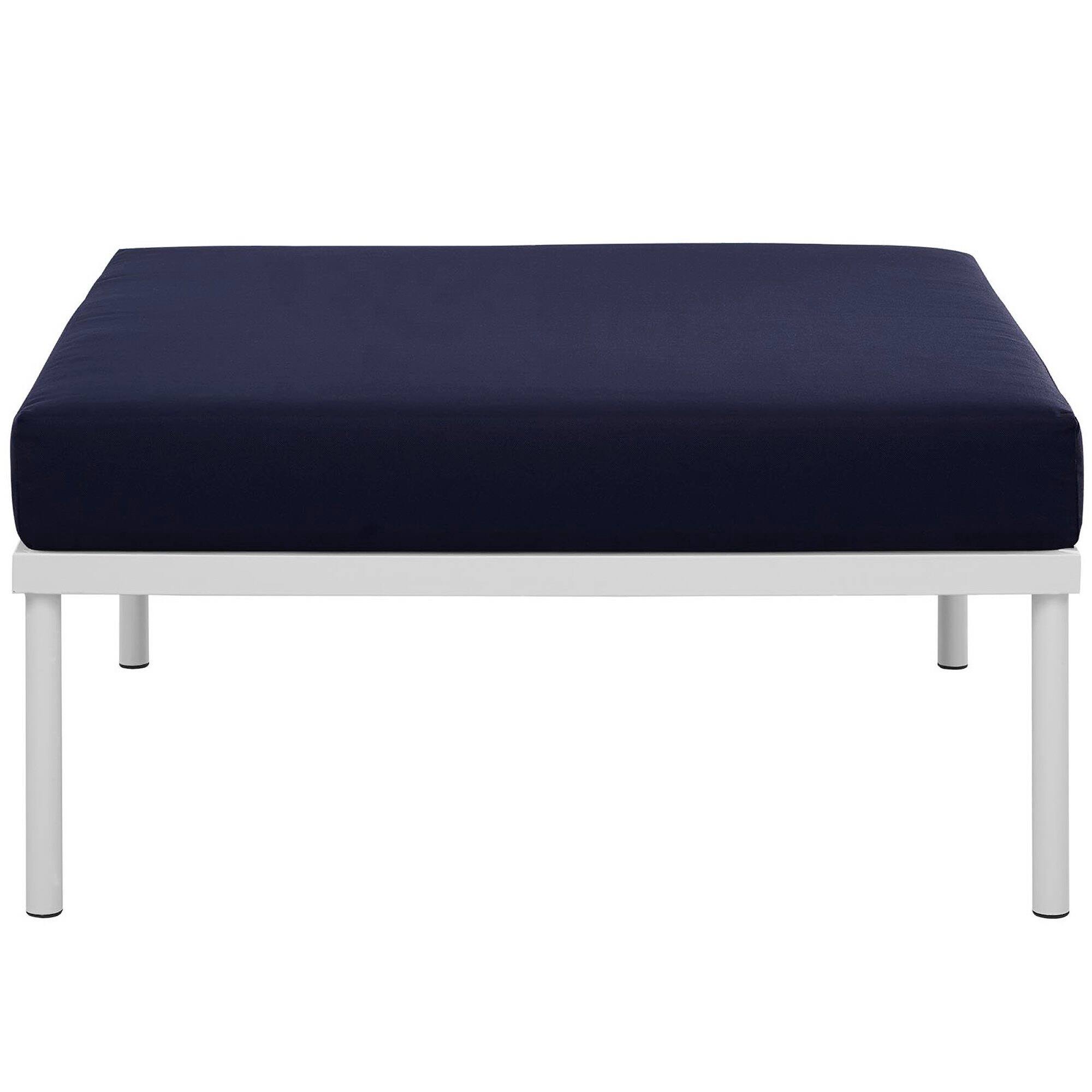 Back. Modway - Harmony Outdoor Patio Aluminum Ottoman by Modway - White Navy.