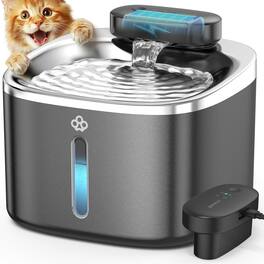 Oneisall - 3.5L 118oz Cordless Automatic Pet Water Fountain For Dog Cat Quiet with Motion Sensor BPA Free 3 Filters - Black