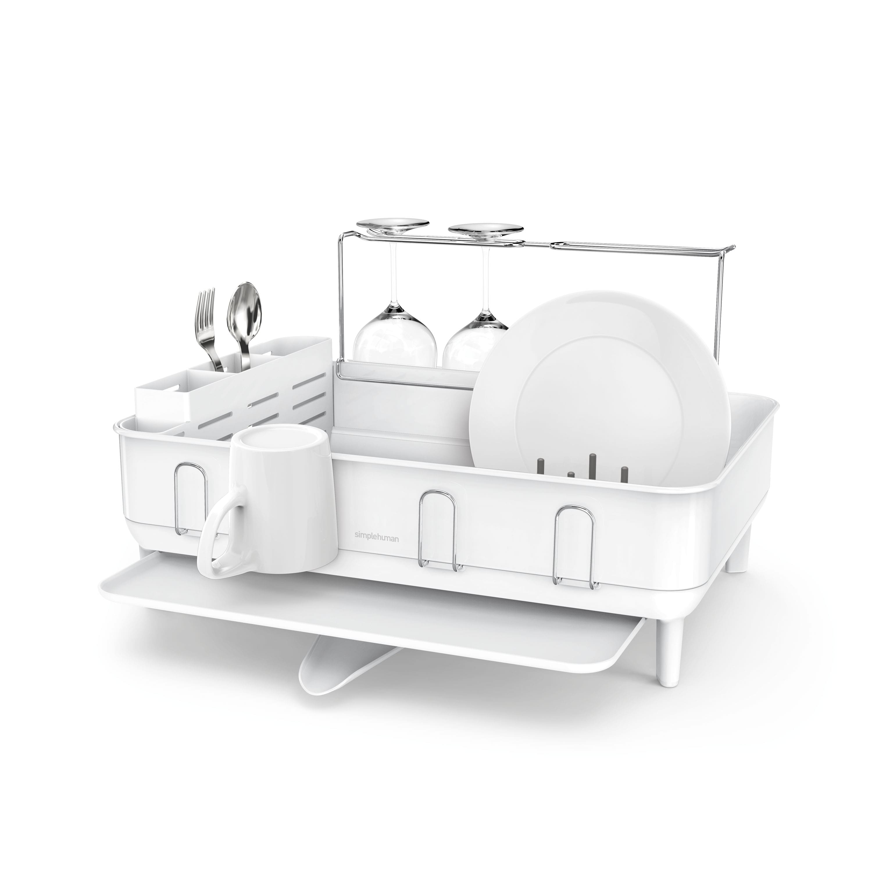 simplehuman - steel frame dishrack, steel - White