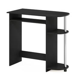 Furinno - Simplistic Easy Assembly Computer Desk, Stainless Steel Tubes - Americano/Stainless Steel