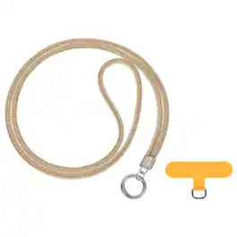 Unique Bargains - 1pc Water Diamond Wrist Phone Bling Shoulder Strap with Tether Tab Universal Lanyard for Smartphones - Champagne