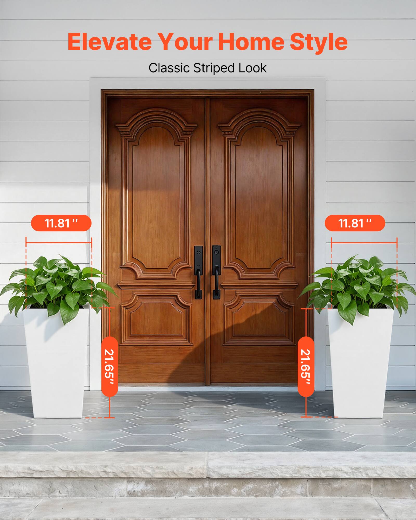 Elevate Your Home Style  
Classic Striped Look  

11.81"  
21.65"