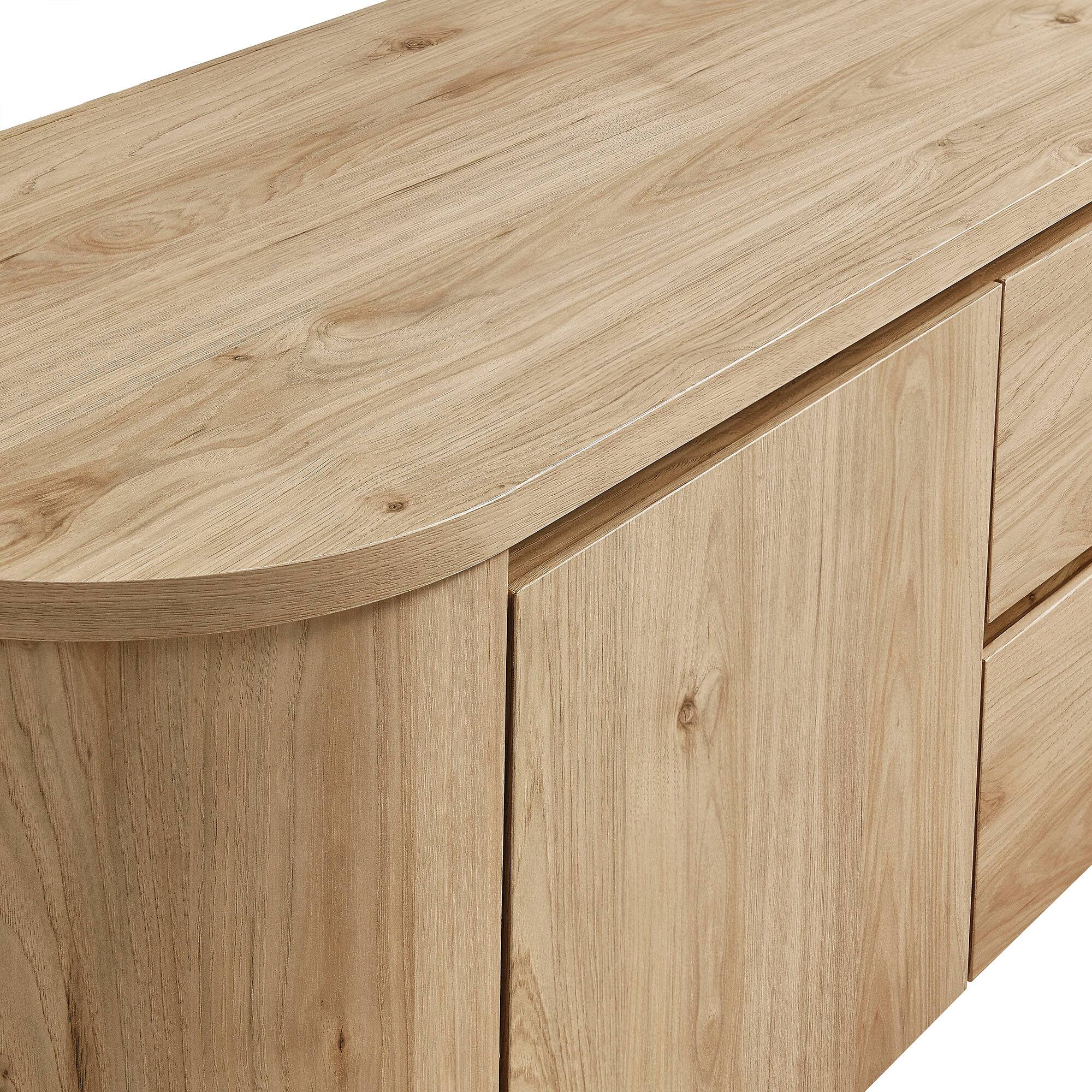 Alt View 5. Modway - Duval 71 Inch Oval TV Cabinet by Modway - Light Oak.
