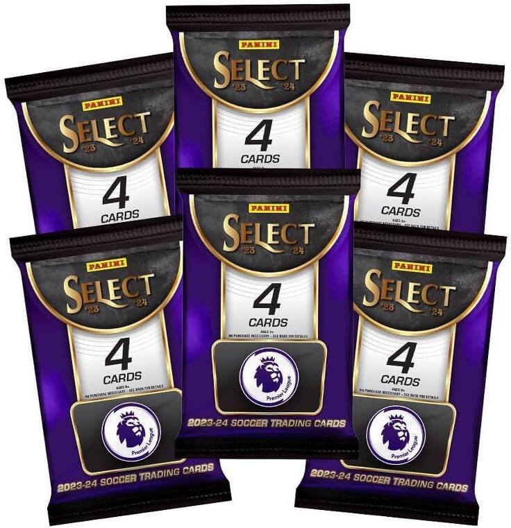 PANINI SELECT 25 24  
PANINI SELECT 24 4 CARDS  
PANINI SELECT 23 24 23 CARDS 4 4  
PANINI SELECT 23 24 4 CARDS  
PANINI SELECT 28 24 CARDS  

2023-24 SOCCER TRADING CARDS  
Premier League  
2023-24 SOCCER TRADING CARDS