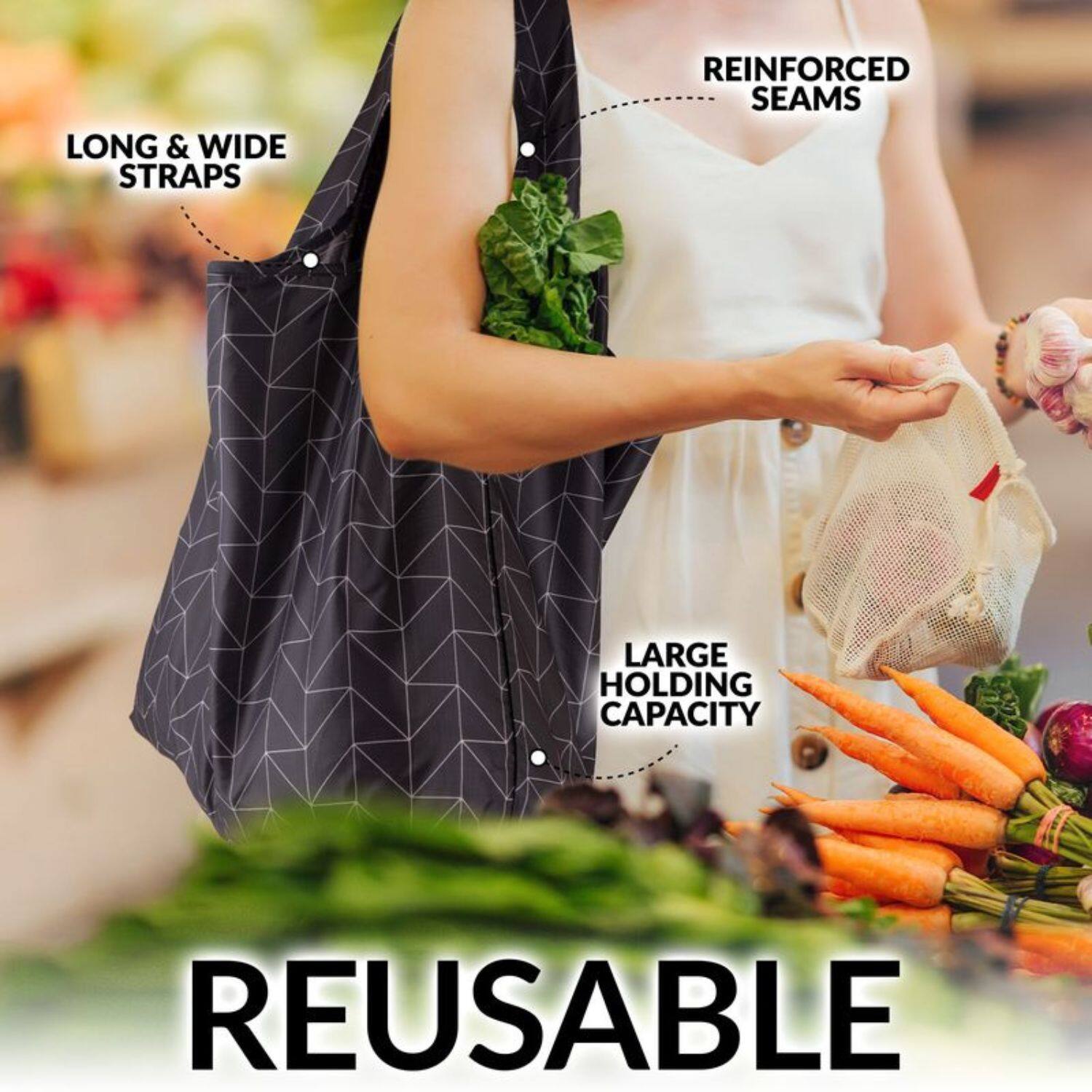 Zulay Kitchen Grocery Bags - Thumbnail 4