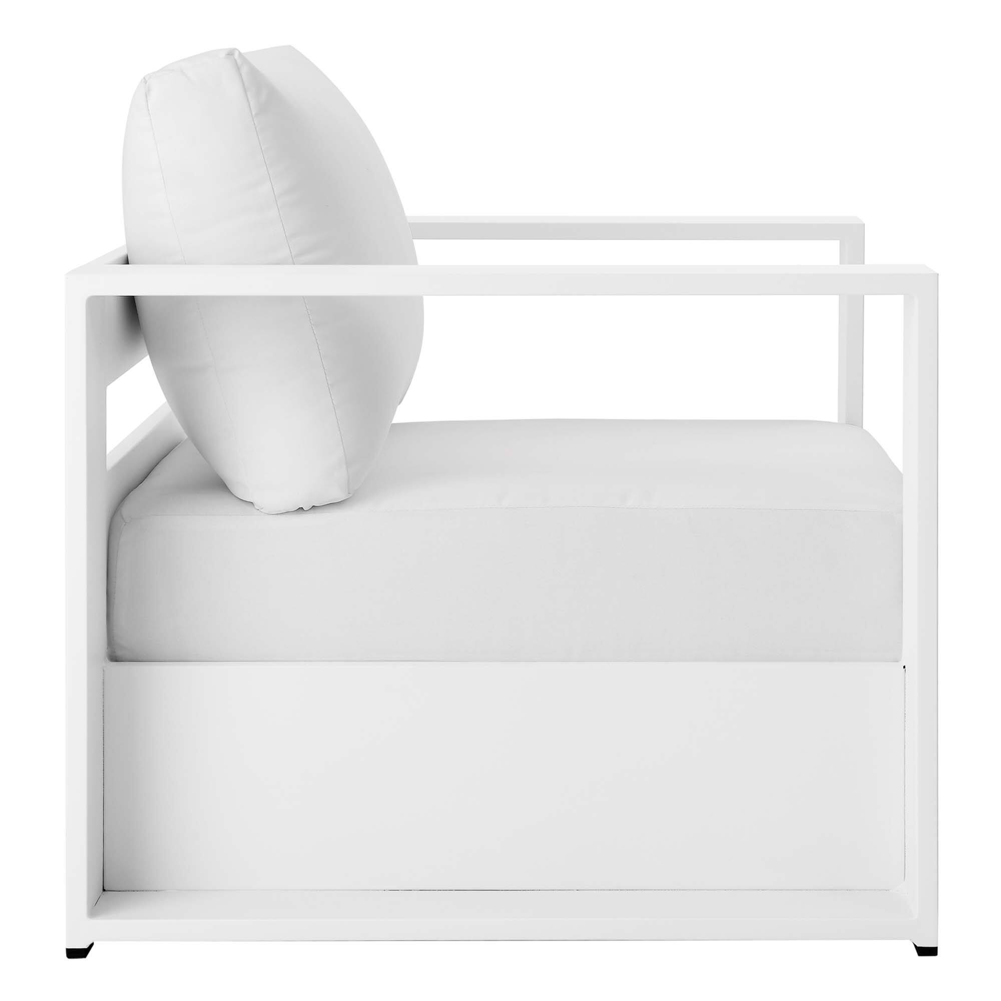 Alt View 2. Modway - Tahoe Outdoor Patio Powder-Coated Aluminum Armchair by Modway - White White.