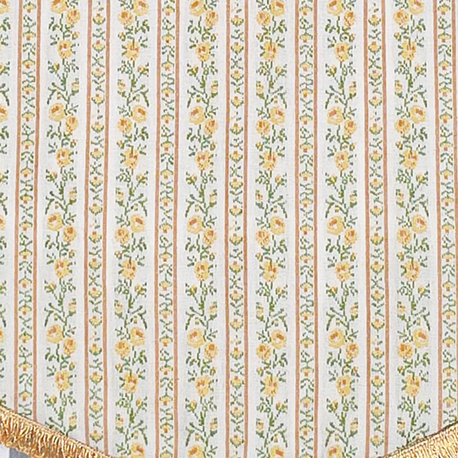 Left. RLF Home - RLF Home Rosalinda Cornice 100% Cotton Rod Pocket Lined  Window Valance 50" x 17" Yellow - Yellow.