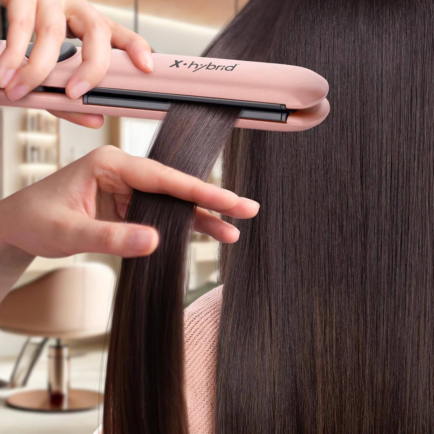 Left. Gamma+ - X-Hybrid 1" Professional Flat Iron - Rose Gold.