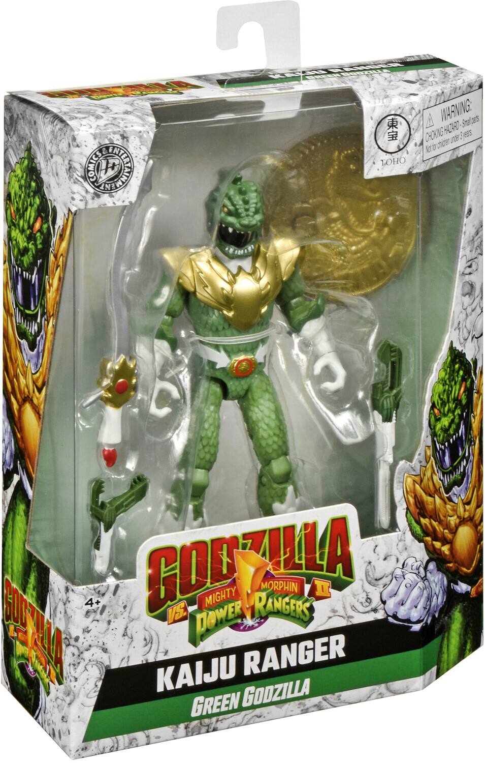 BULTIBLA KALJU GREEN RANGER GOOZILLA  
WARNING: Small parts. CHOKING HAZARD - Not for children under 3 years.  
COMICS TOHO STALEUIRATION  
4+  
GOOZILLA VS. DOWER MIGHTY RANGERS MORPHIN  
BUSTINA KAIJU GODZILLA RANGER GREEN