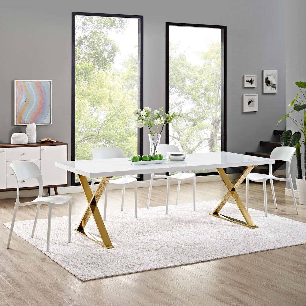 Alt View 3. Modway - Sector Dining Table - White.