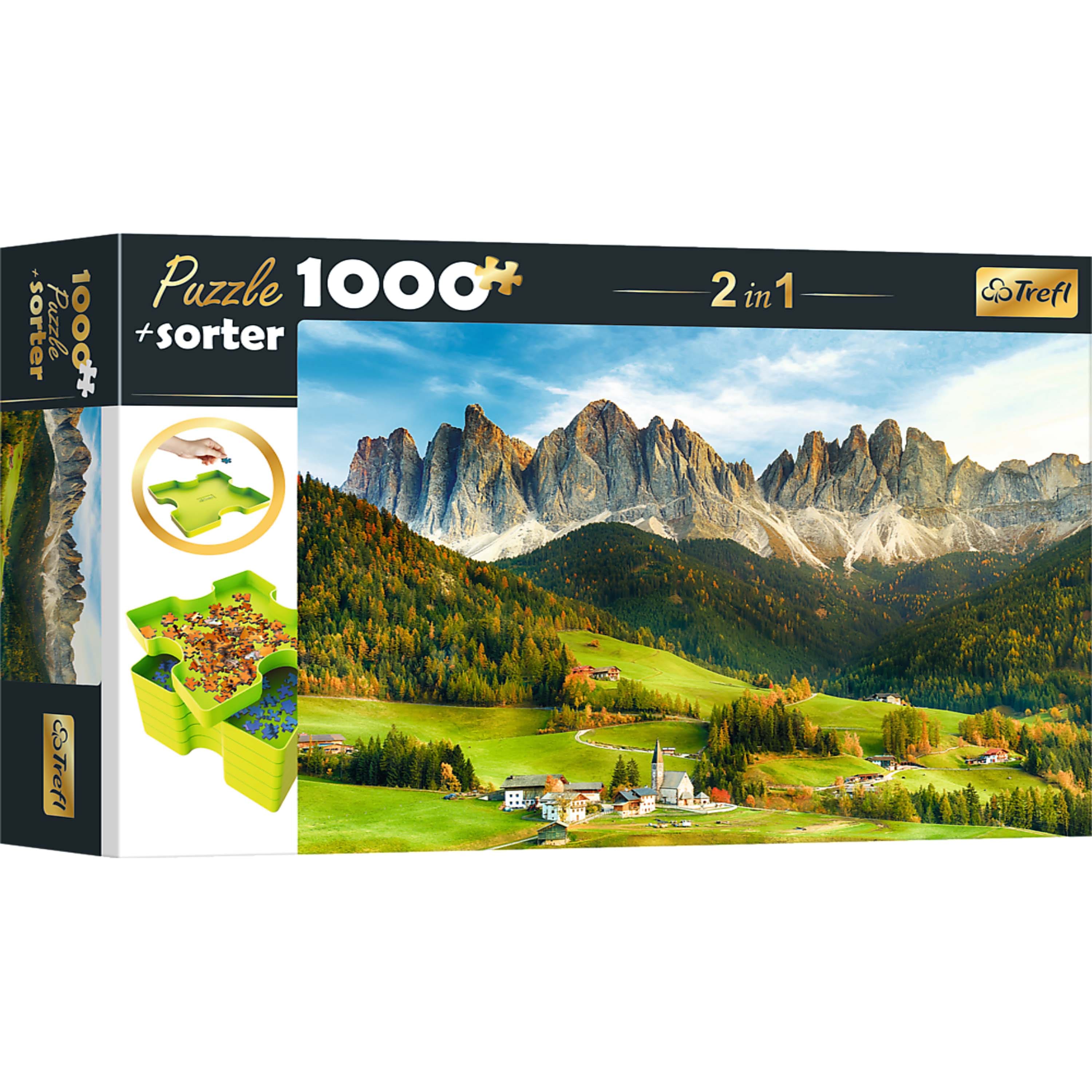 Trefl - Red 1000 Piece Puzzle & Sorter - Beautiful Dolomite Landscape - Multicolor