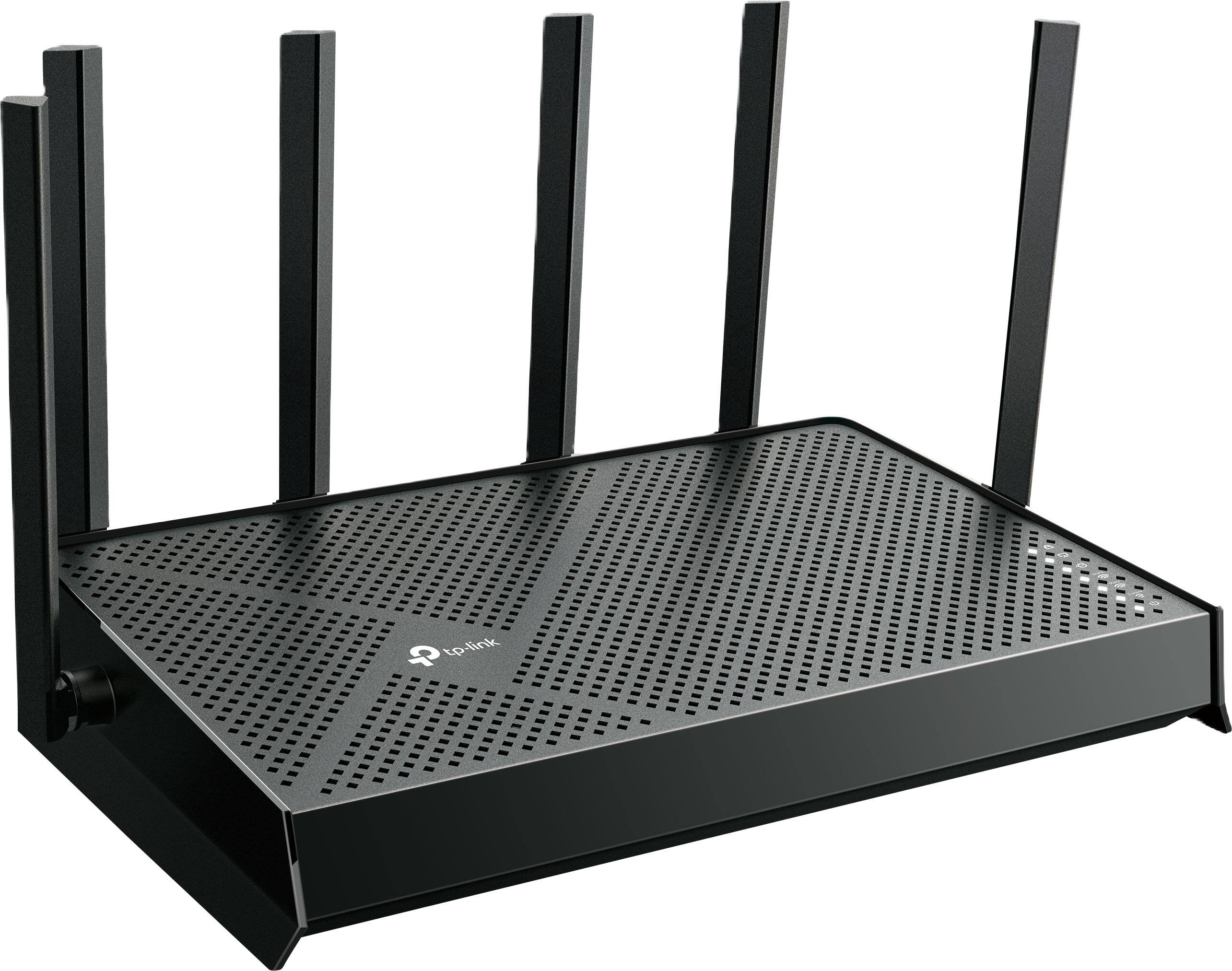 Angle. TP-Link - TP-Link Archer BE9500 Tri-Band Wi-Fi 7 Router plus 1 Year of HomeShield Premium Service - Black.