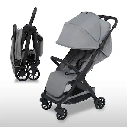 Front. Unilove - Unilove Pika Travel Stroller, Moon Gray - Moon Gray.