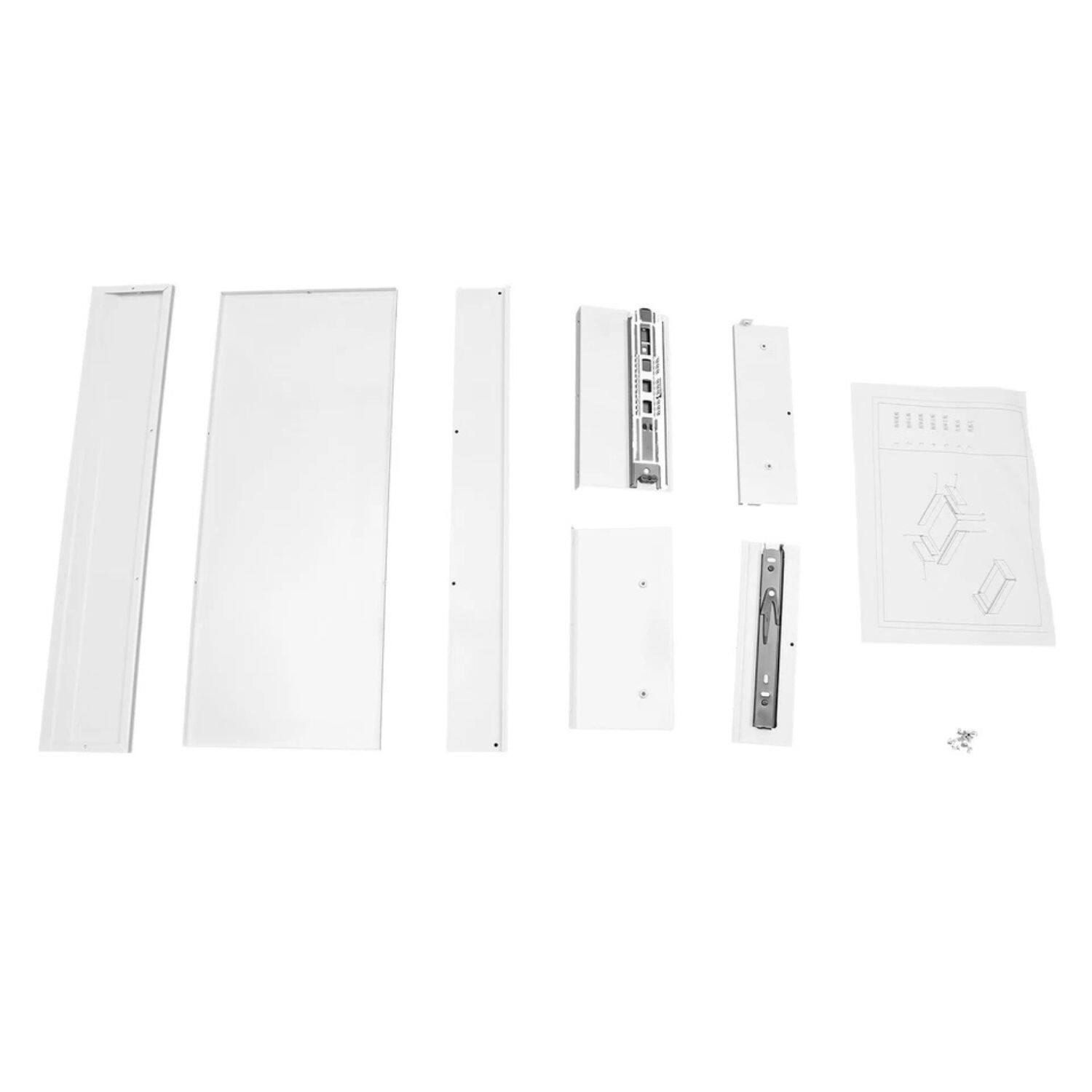 Left. Home Collection - 22" White Slide-Out Desk Drawer Organizer Tray – Under Desk Office Storage - White.