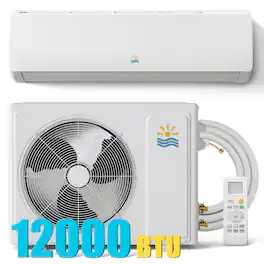 Etust - 12000 BTU Mini Split AC/Heating System, 19 SEER2 Energy Efficient, 600 Sq.Ft Coverage, 115V - White