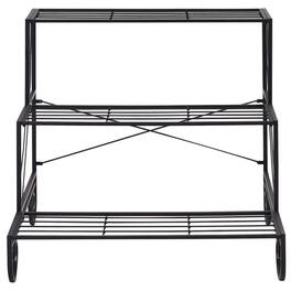 Kadyn - Raised Planter Stand, Large Space Flower Rack Shelf, 3 Tier Outdoor Metal Garden Planter Holder Shelf