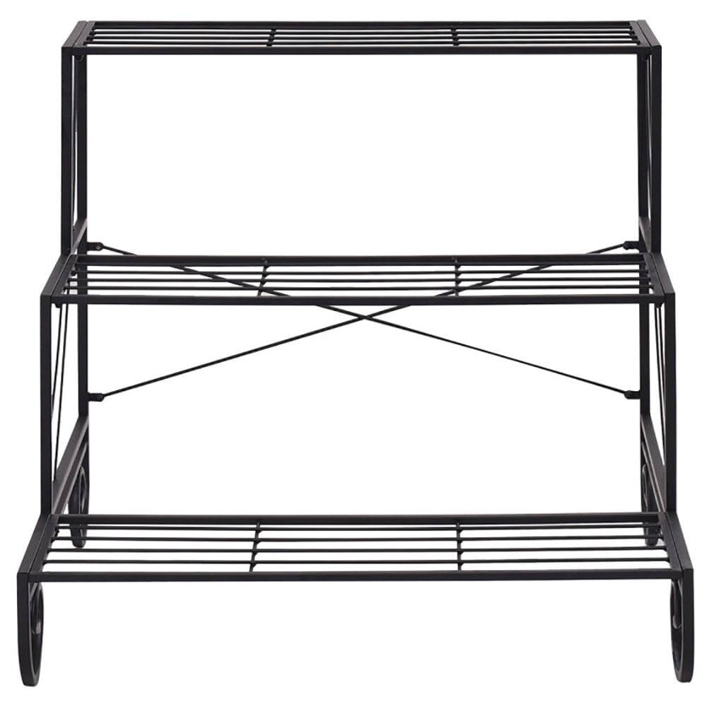 Front. Kadyn - Raised Planter Stand, Large Space Flower Rack Shelf, 3 Tier Outdoor Metal Garden Planter Holder Shelf.