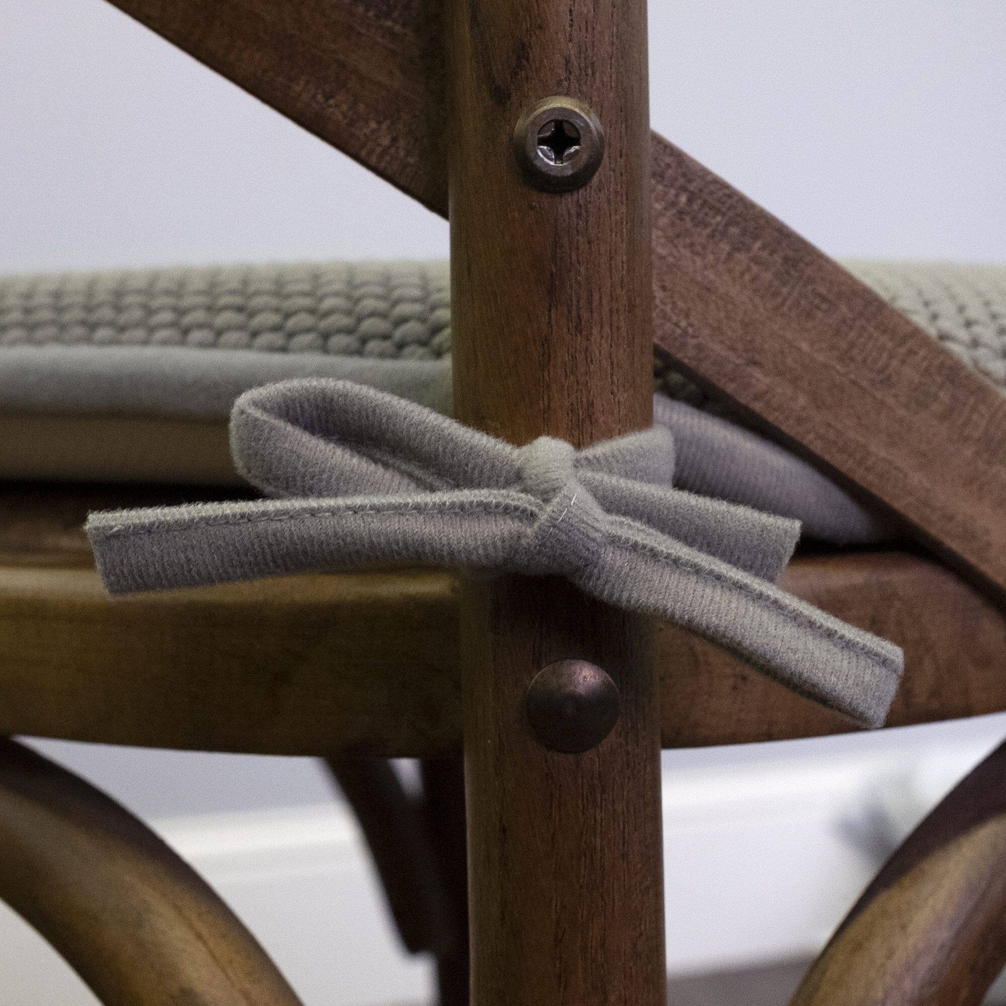 Left. Sweet Home Collection - Honeycomb Memory Foam Non-Slip 16" x 16" Chair Cushion Pad with Ties, 12-Pack - Silver.