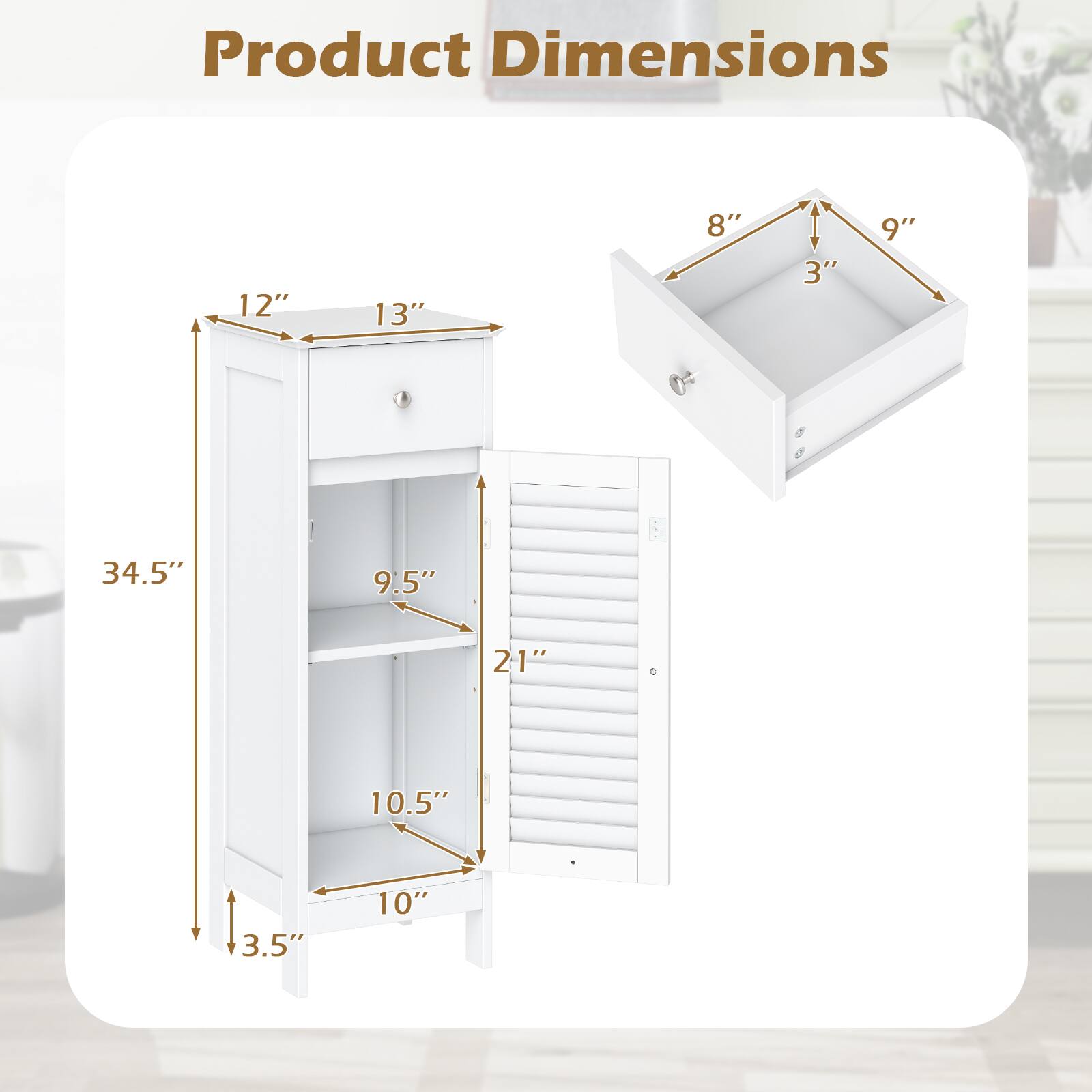 Product Dimensions: 12" x 13" x 8" x 3" x 9" x 34.5" x 9.5" x 21" x 10.5" x 3.5" x 10"