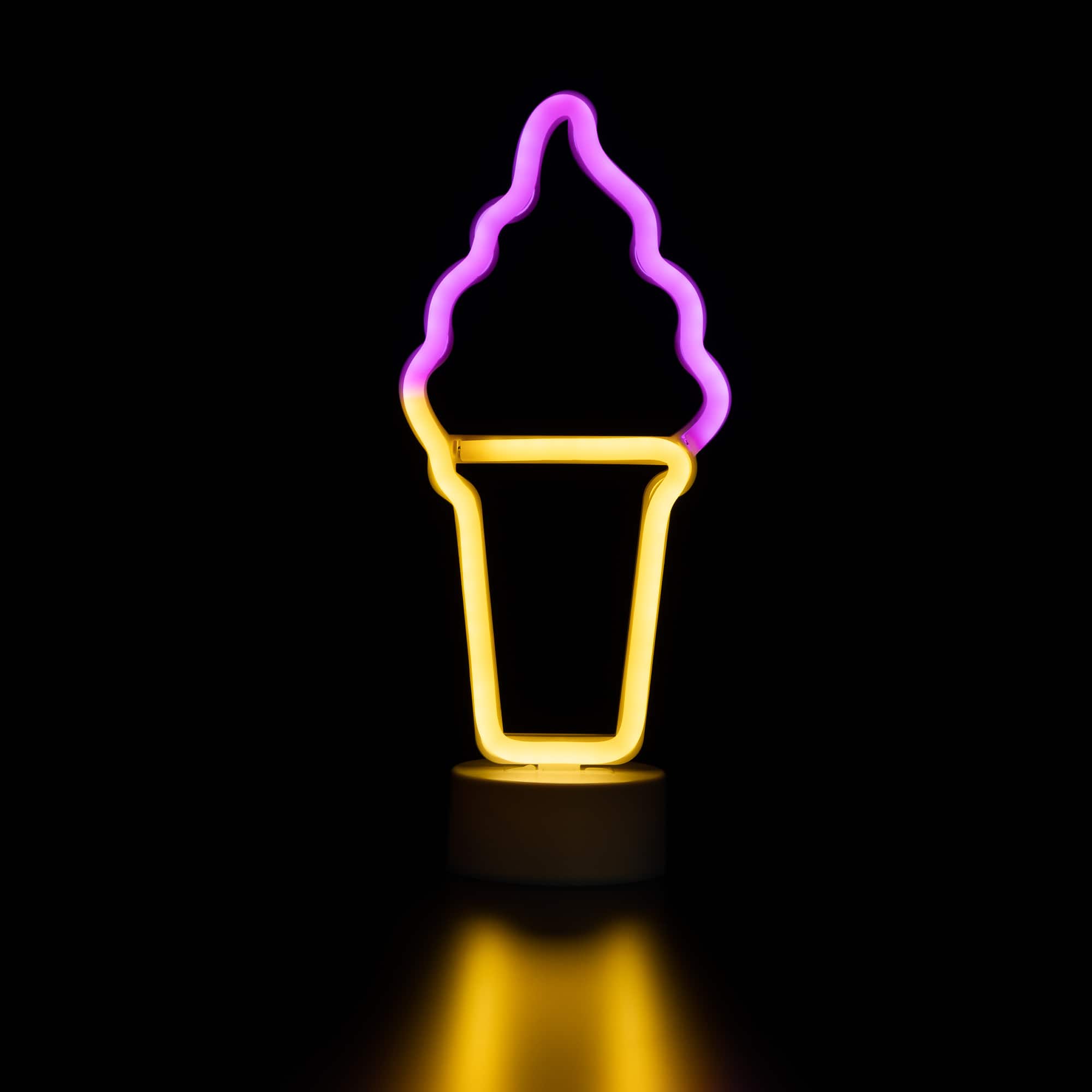 Northlight - LED Ice Cream Cone Neon Table Light - 12" - Pink