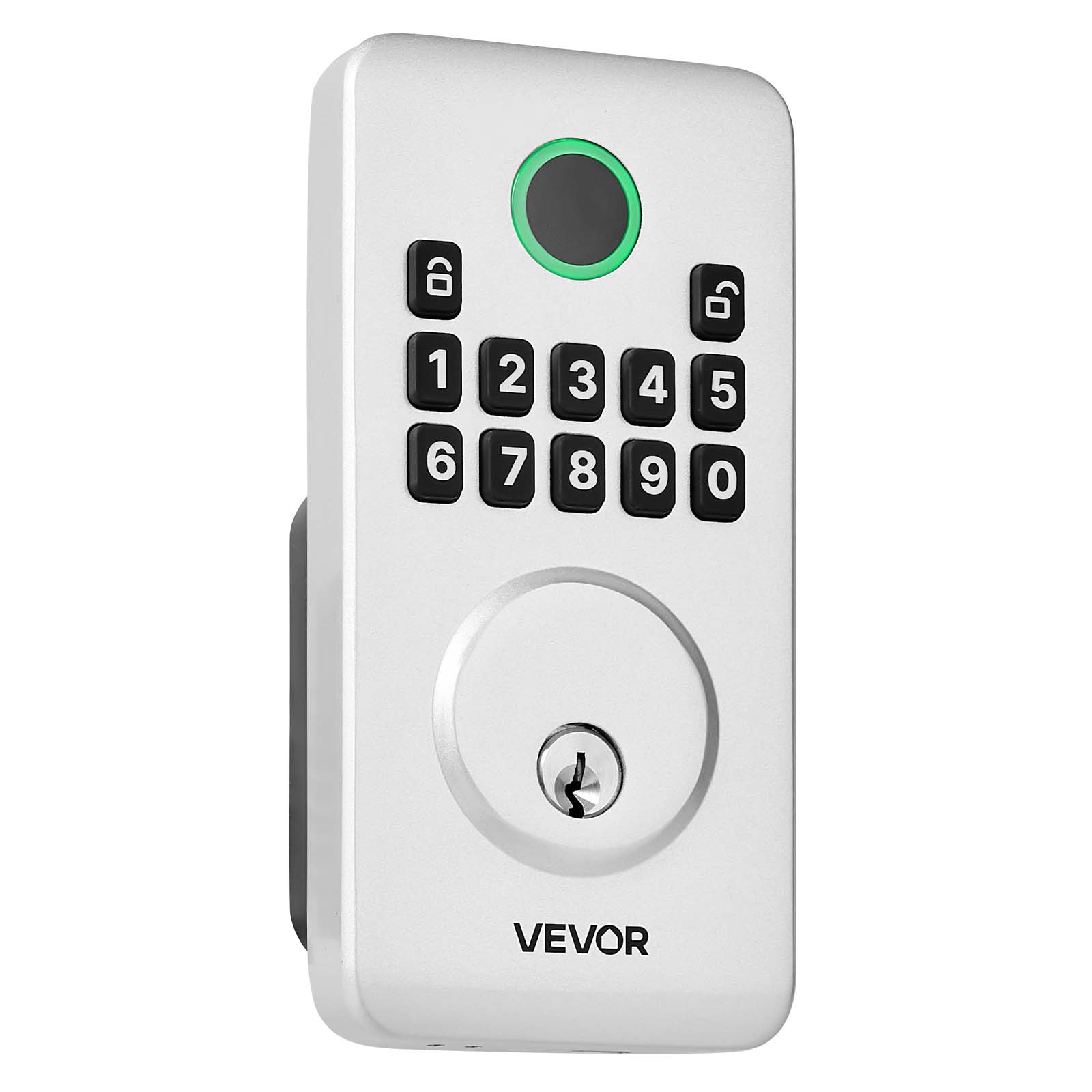Alt View 5. VEVOR - Keyless Entry Door Lock, Electronic Deadbolt with Customizable User Codes, Pioneering Easy-Grip Design, Keyed Entry - Sliver.